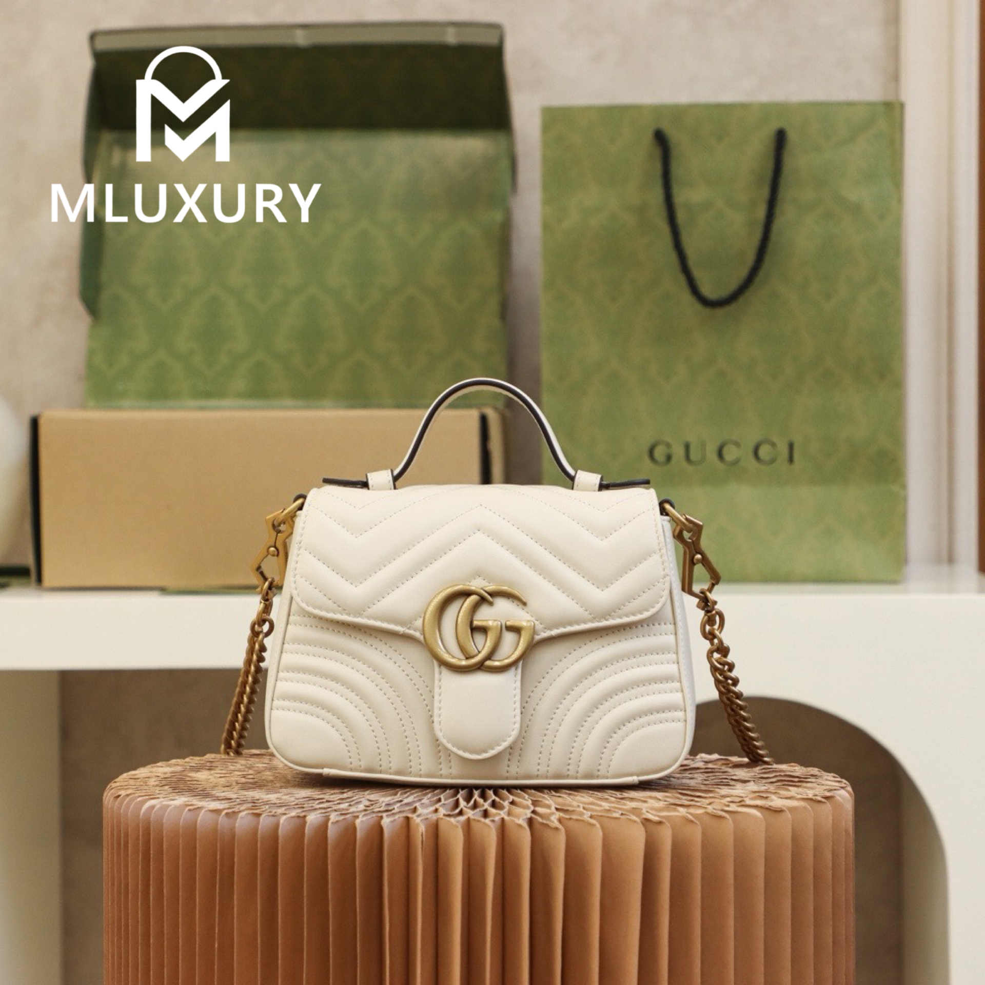 GUCCI Marmont Mini – Messenger Bag Series (White)