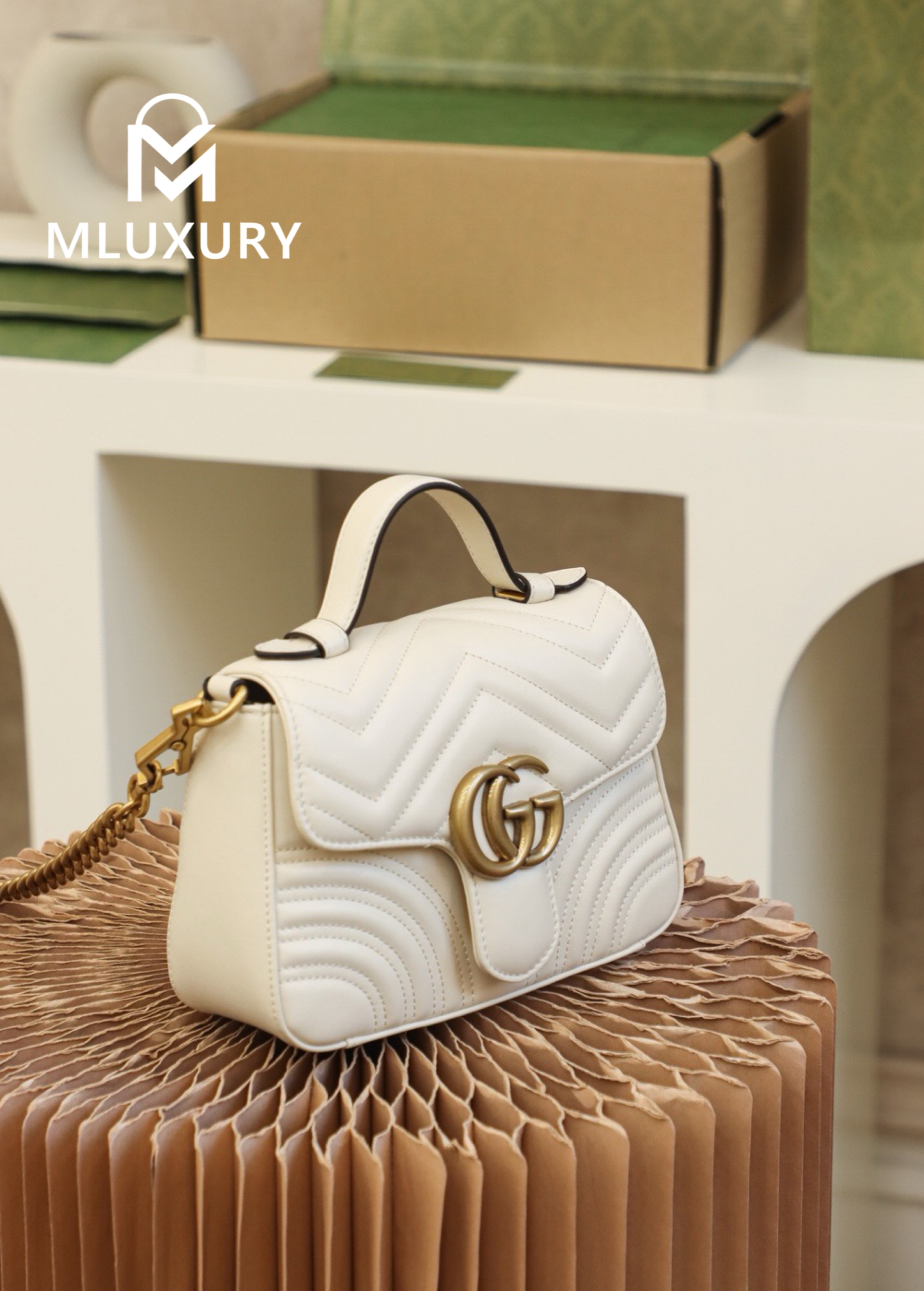 GUCCI Marmont Mini – Messenger Bag Series (White)