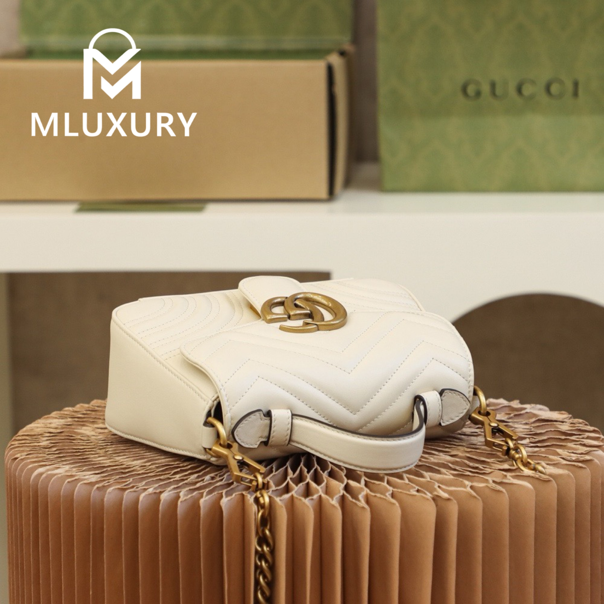 GUCCI Marmont Mini – Messenger Bag Series (White)