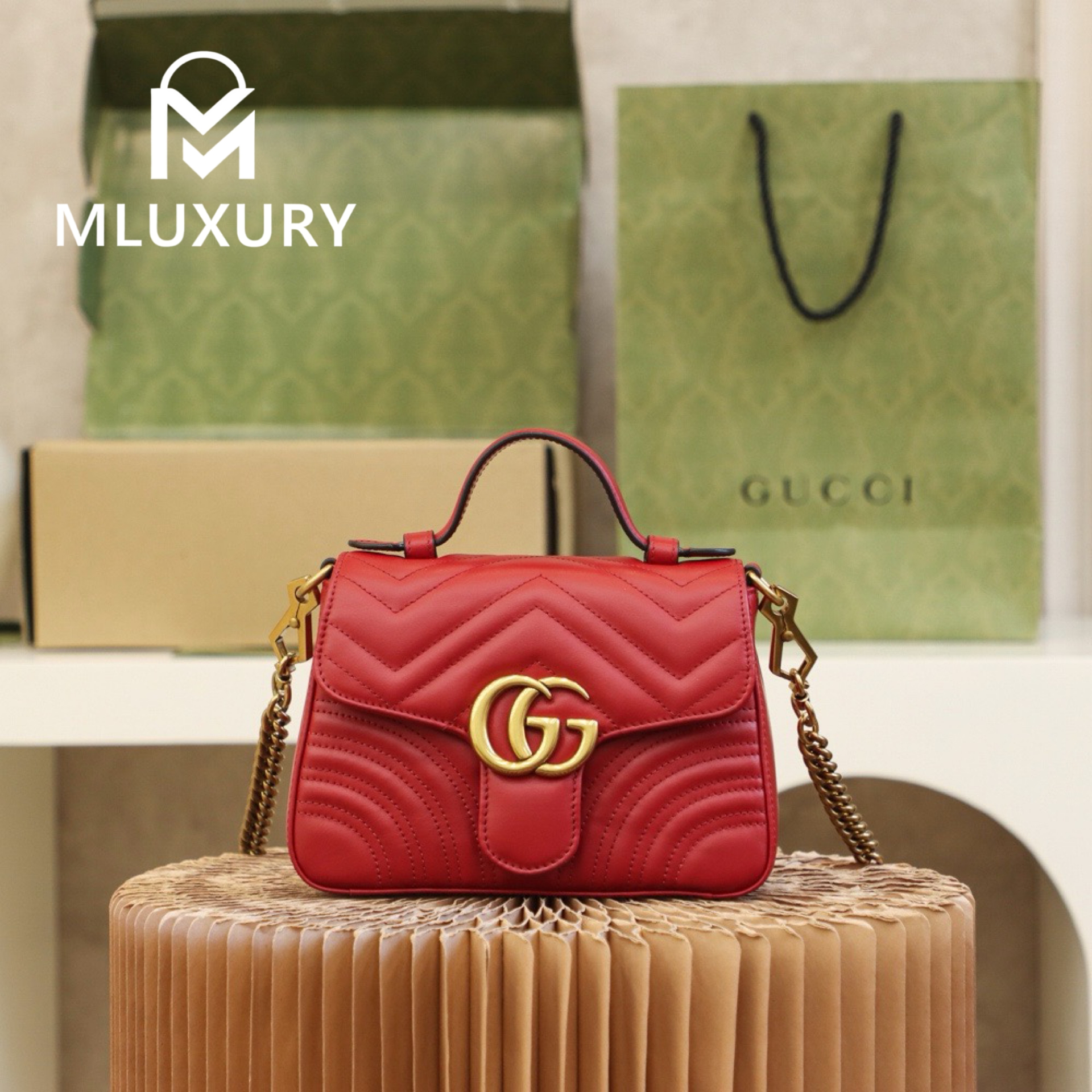 GUCCI Marmont Mini – Messenger Bag Series (Burgundy)