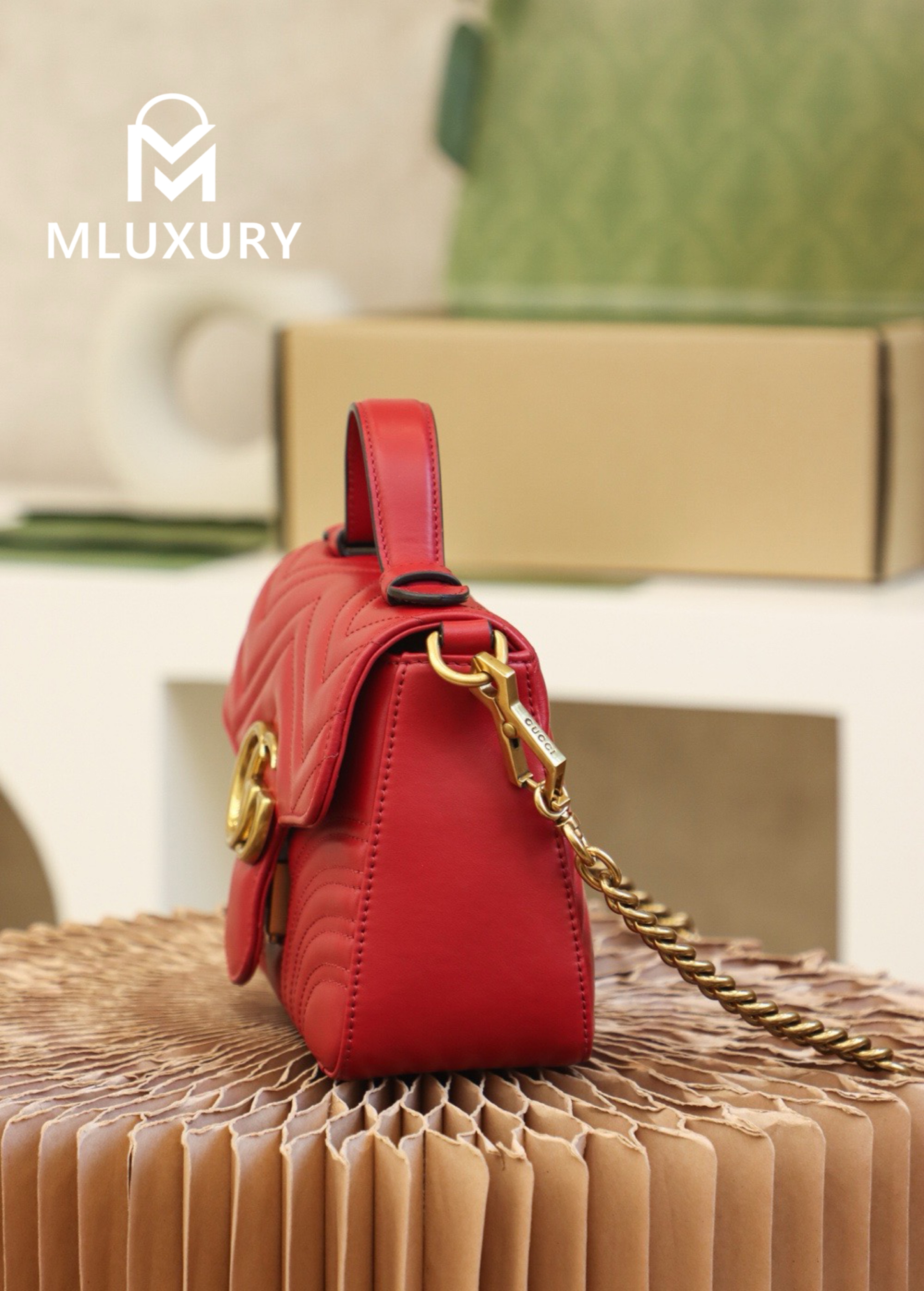 GUCCI Marmont Mini – Messenger Bag Series (Burgundy)