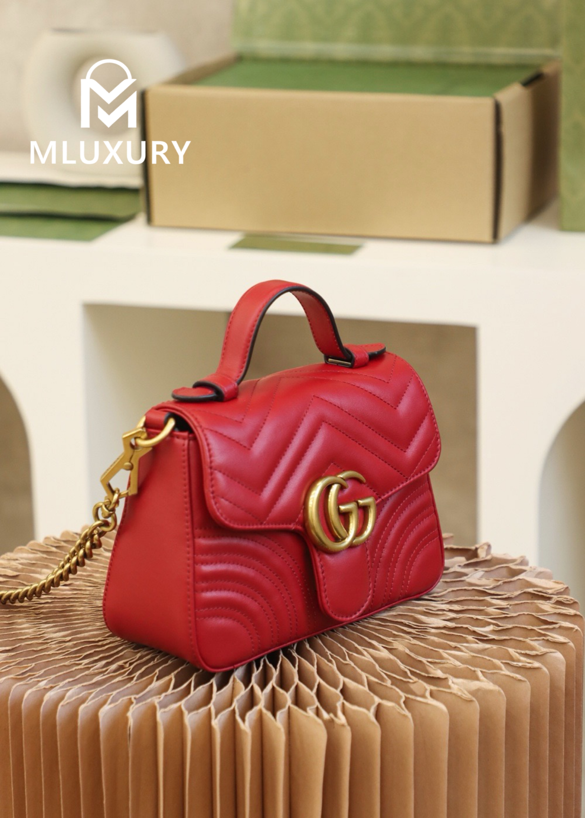 GUCCI Marmont Mini – Messenger Bag Series (Burgundy)