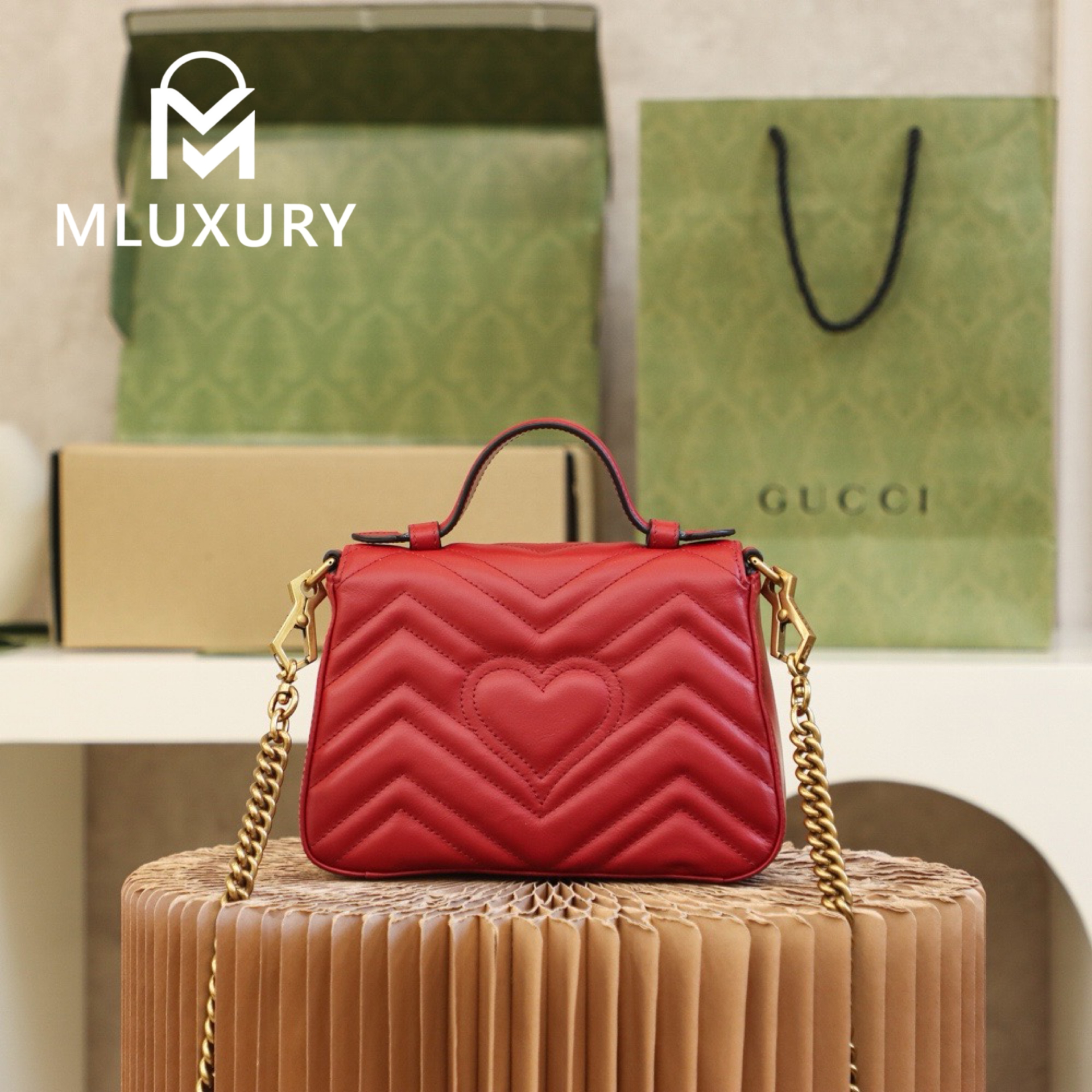 GUCCI Marmont Mini – Messenger Bag Series (Burgundy)