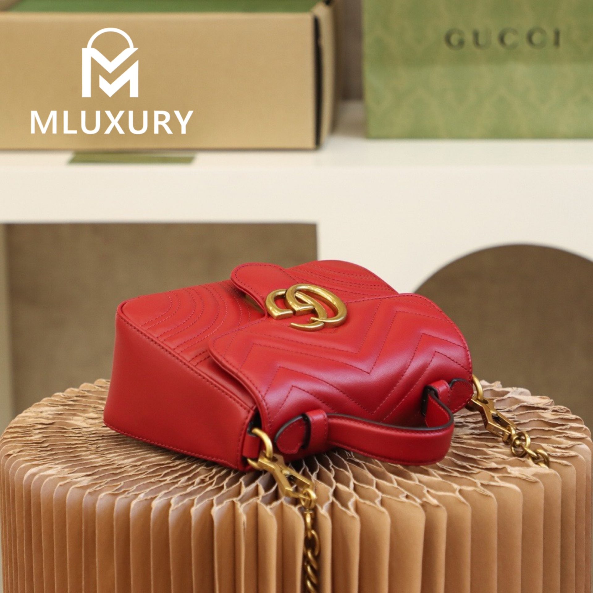 GUCCI Marmont Mini – Messenger Bag Series (Burgundy)