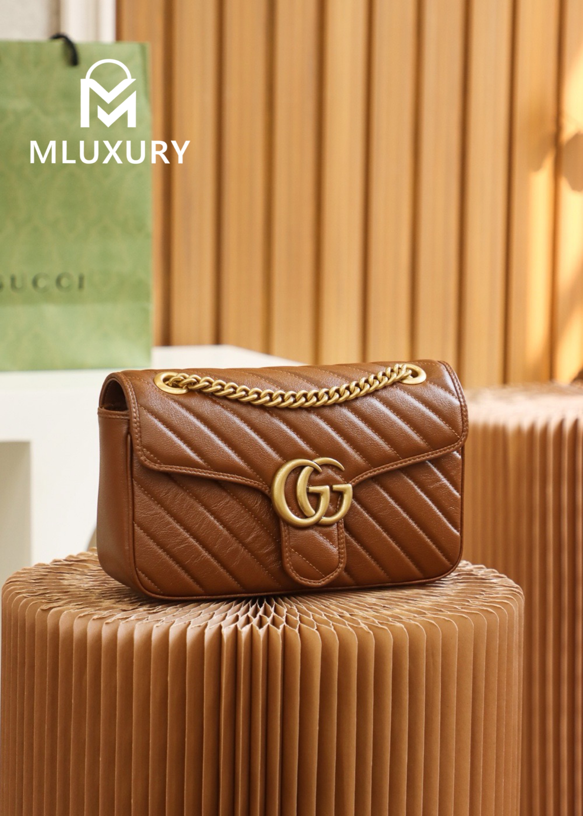 GUCCI Marmont 26，Milk Tea Color