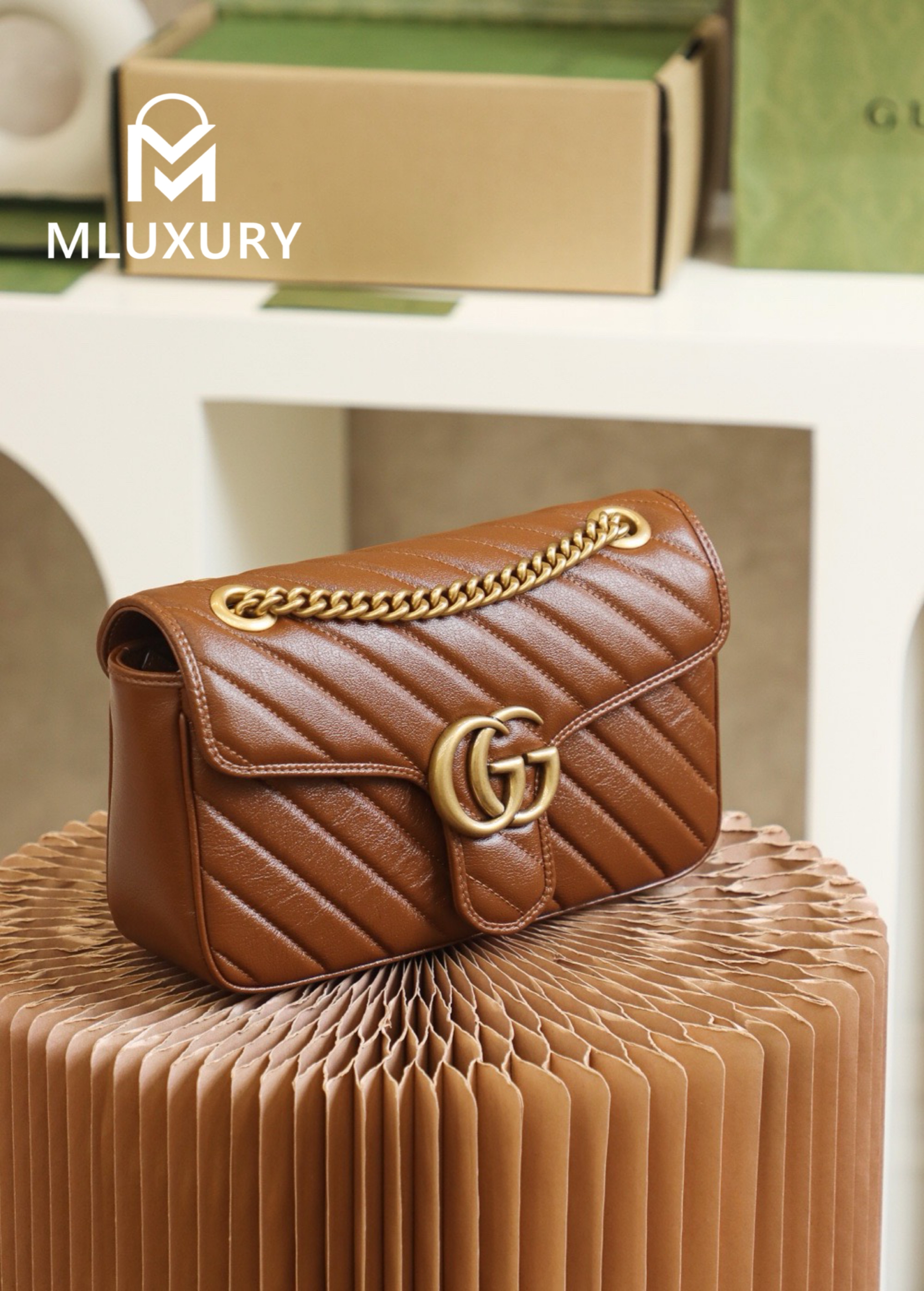 GUCCI Marmont 26，Milk Tea Color