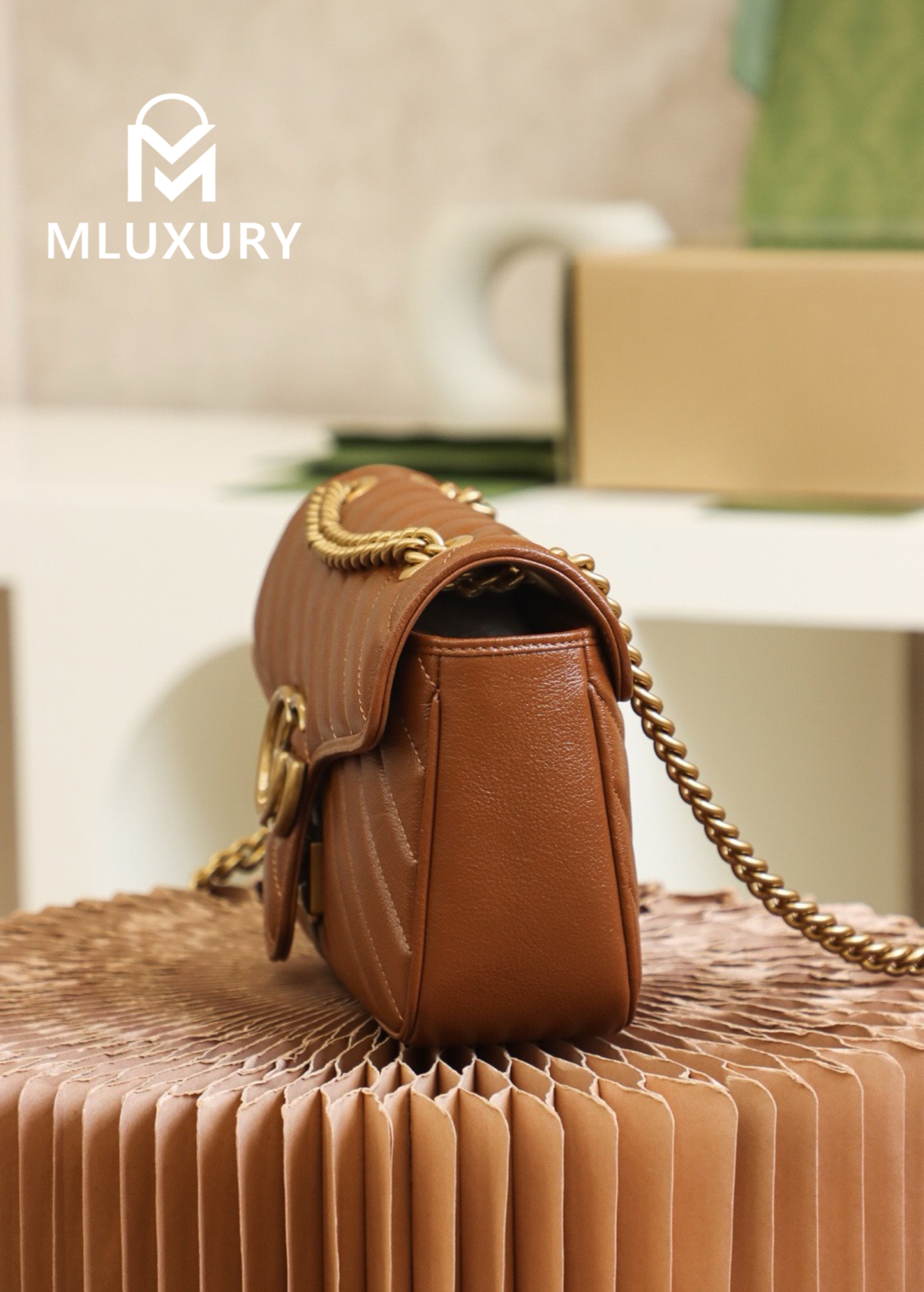 GUCCI Marmont 26，Milk Tea Color
