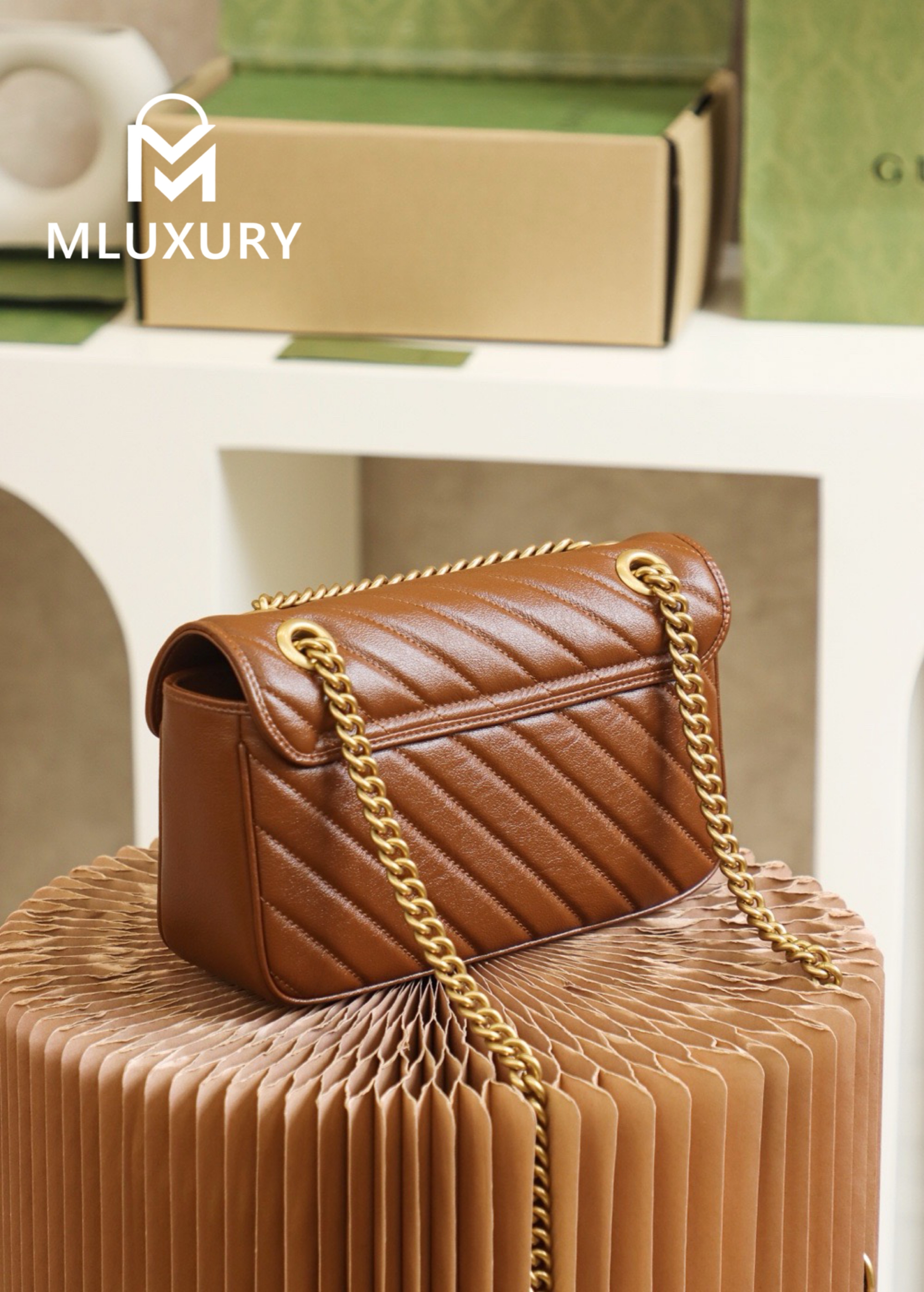 GUCCI Marmont 26，Milk Tea Color
