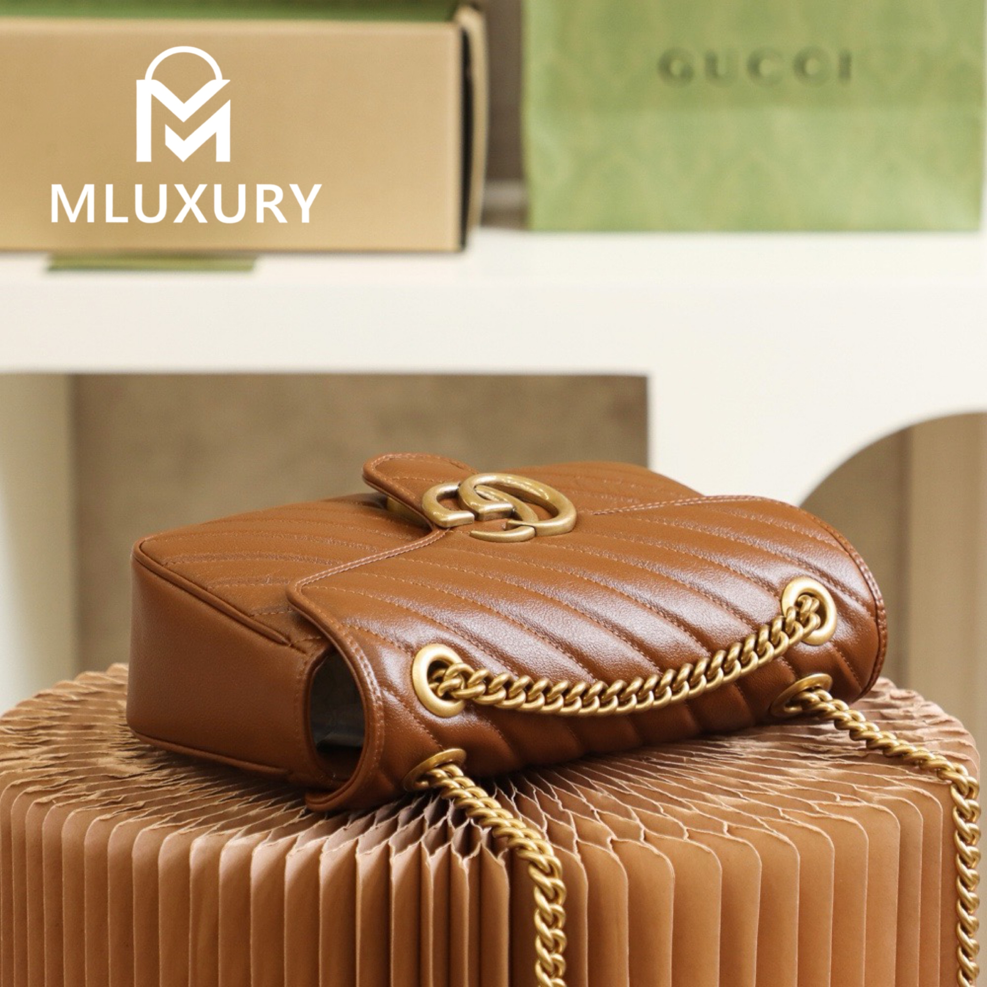 GUCCI Marmont 26，Milk Tea Color