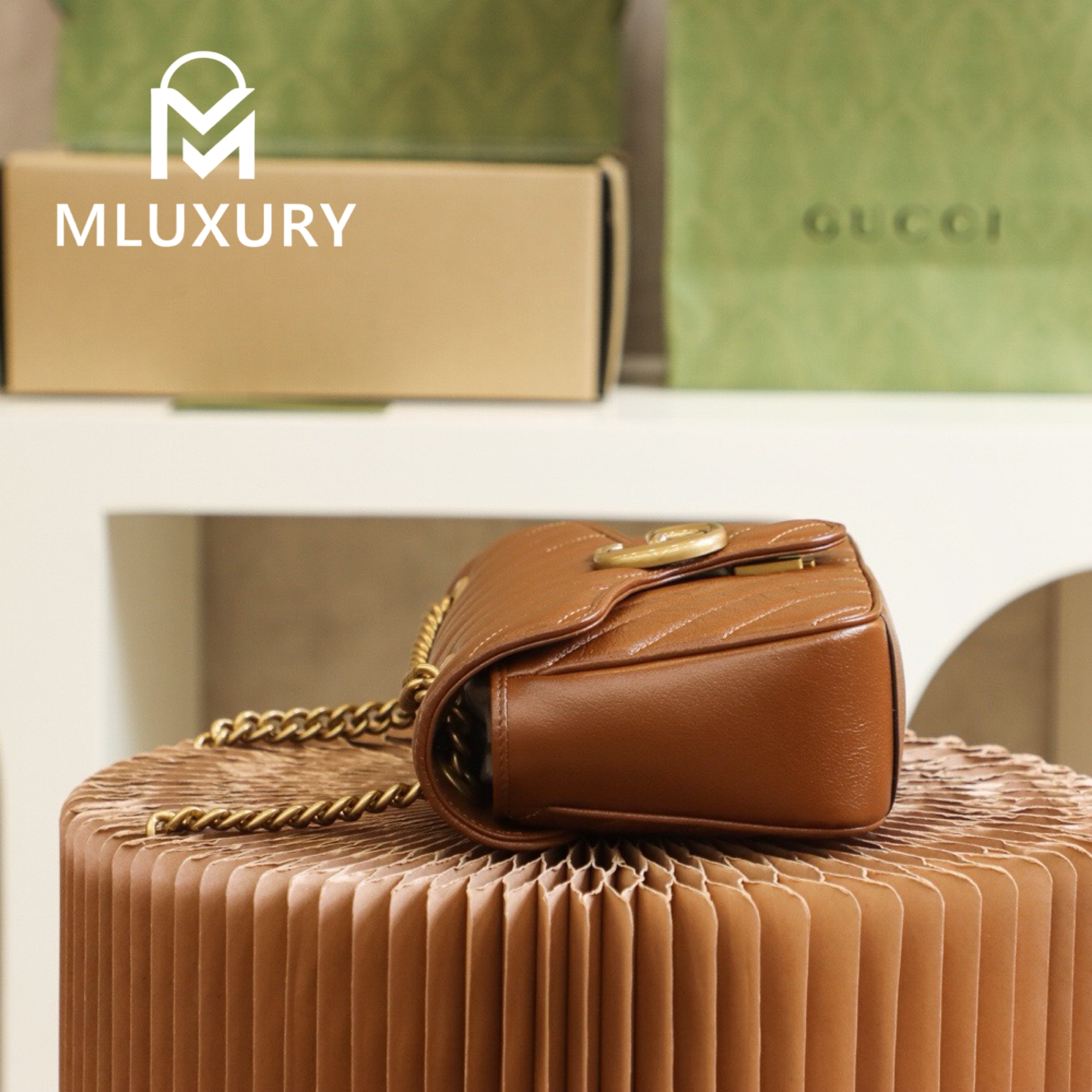 GUCCI Marmont 26，Milk Tea Color