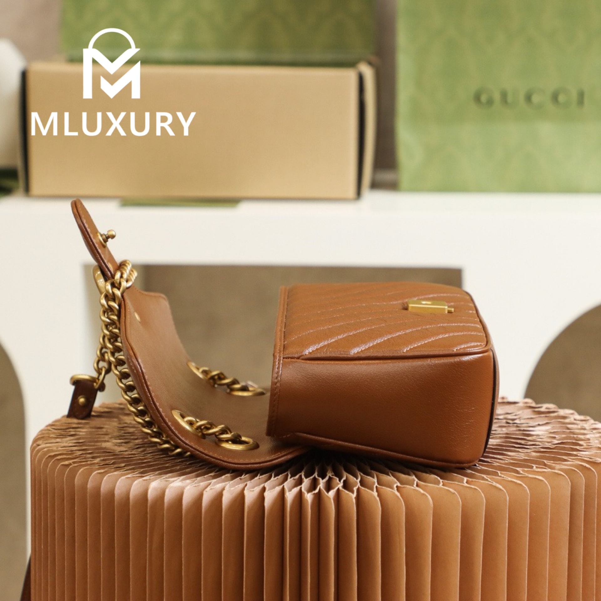 GUCCI Marmont 26，Milk Tea Color