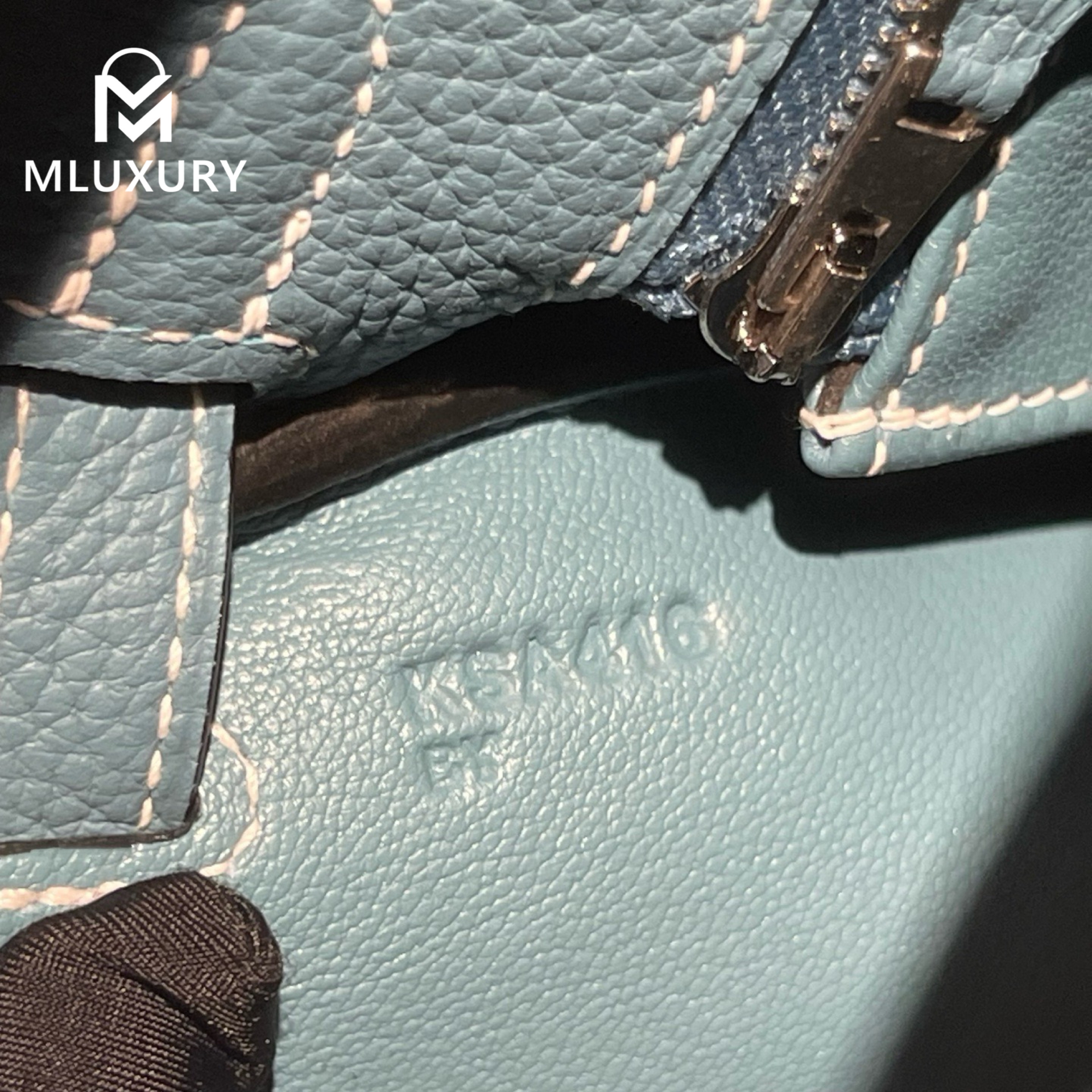 Hermès Kelly 25, Togo leather with inner stitching, Denim blue, Silver hardware