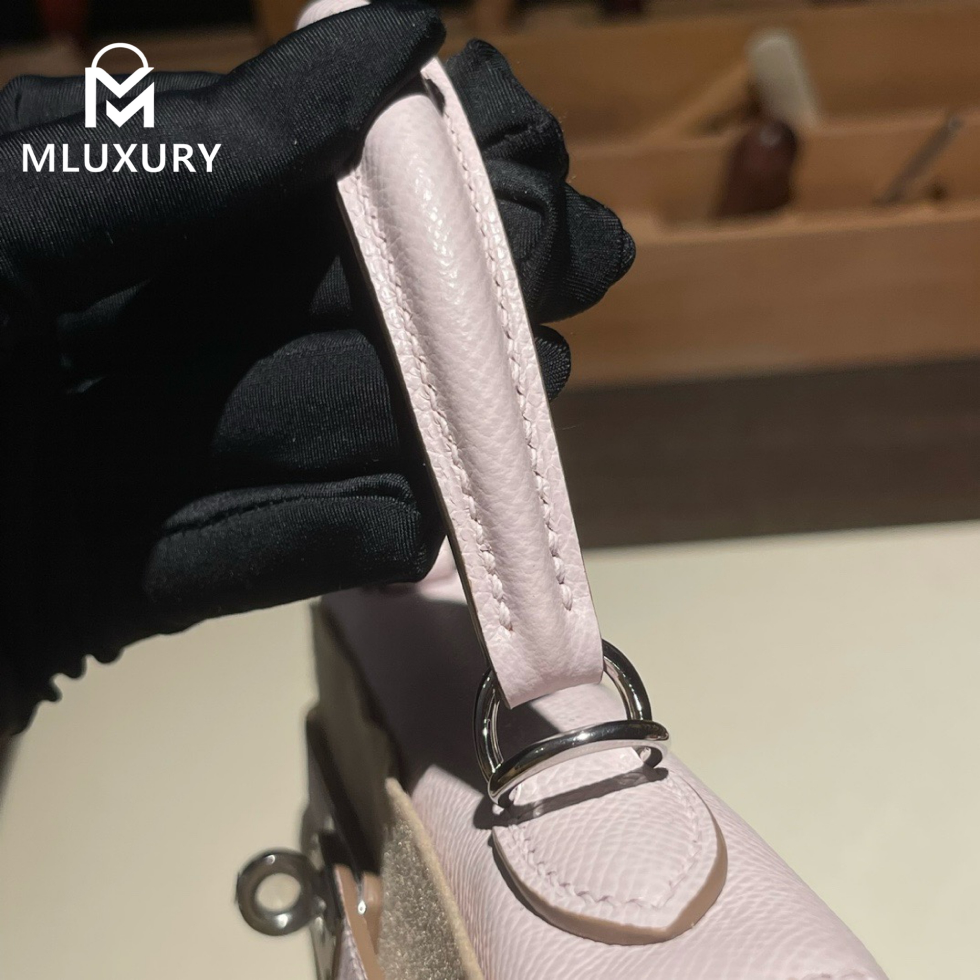 Hermès Kelly 25, Epsom leather exterior, 09 Dreamy Pink-Purple, silver hardware