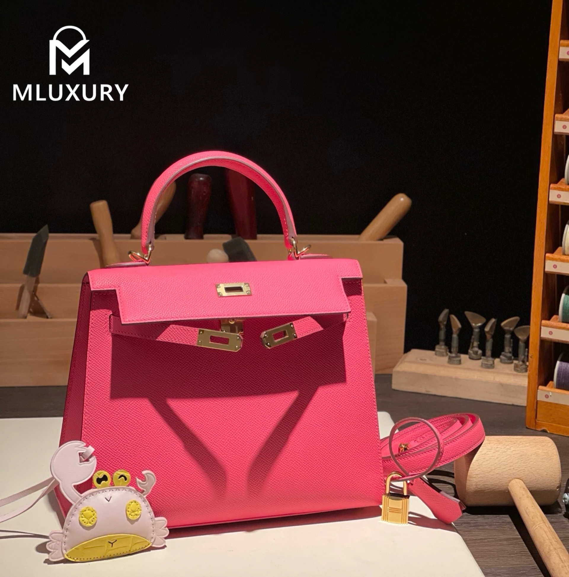 Hermès Kally 25, Epsom leather, New pink lipstick, Gold hardware