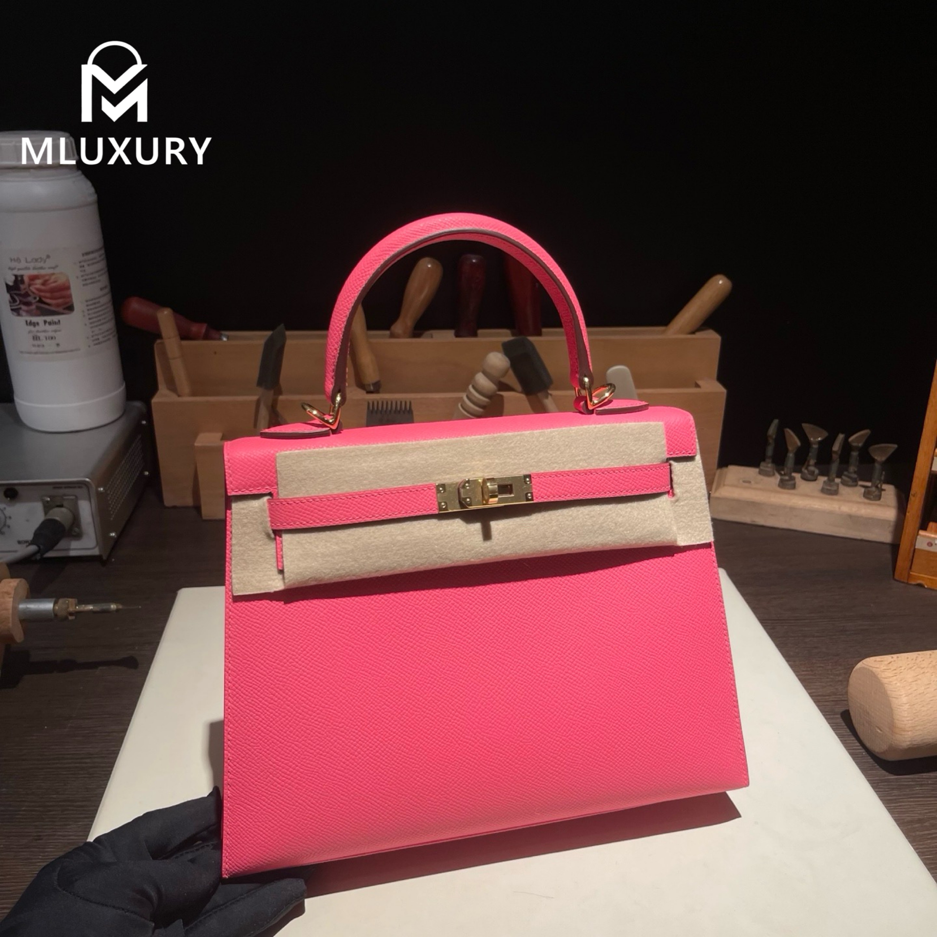 Hermès Kally 25, Epsom leather, New pink lipstick, Gold hardware