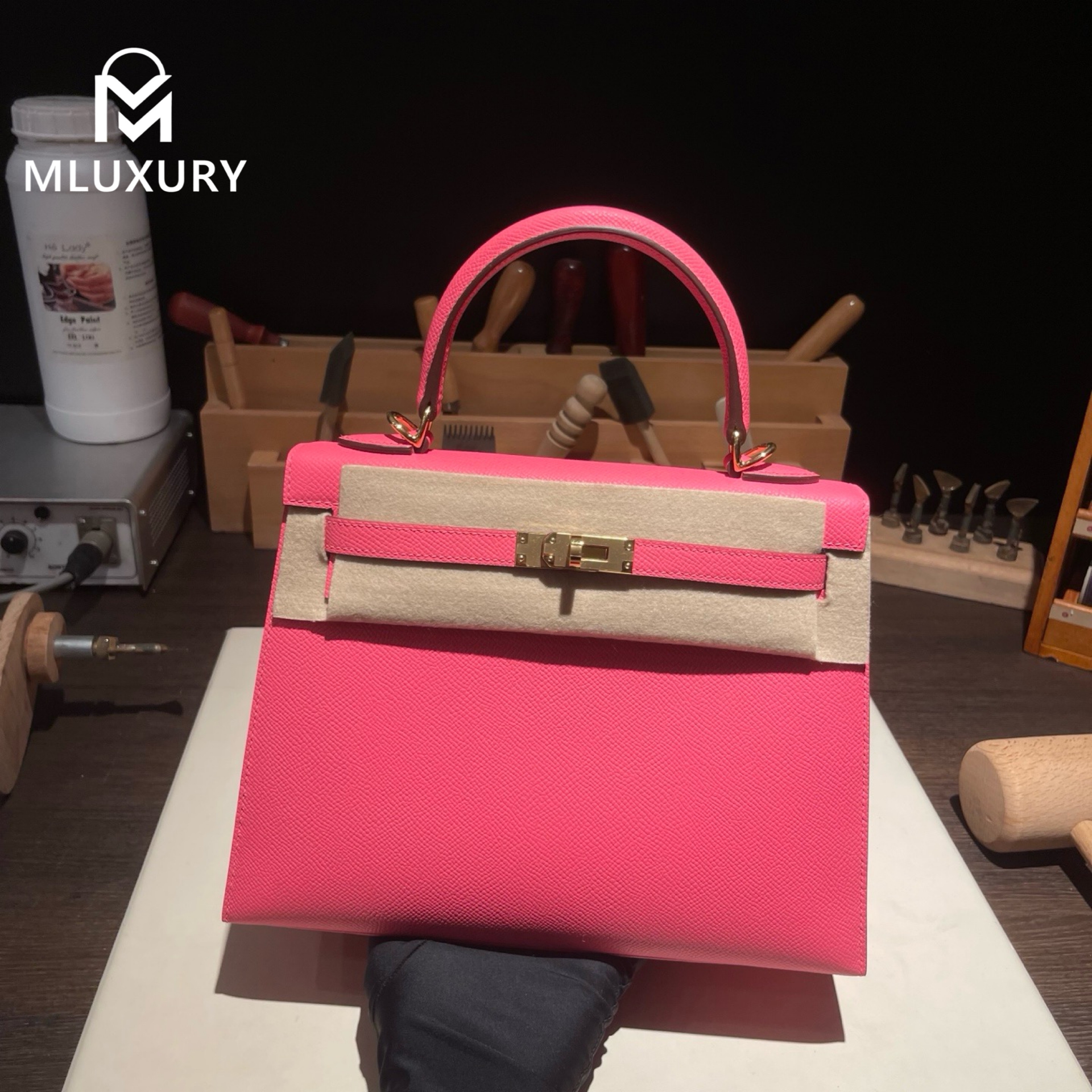Hermès Kally 25, Epsom leather, New pink lipstick, Gold hardware
