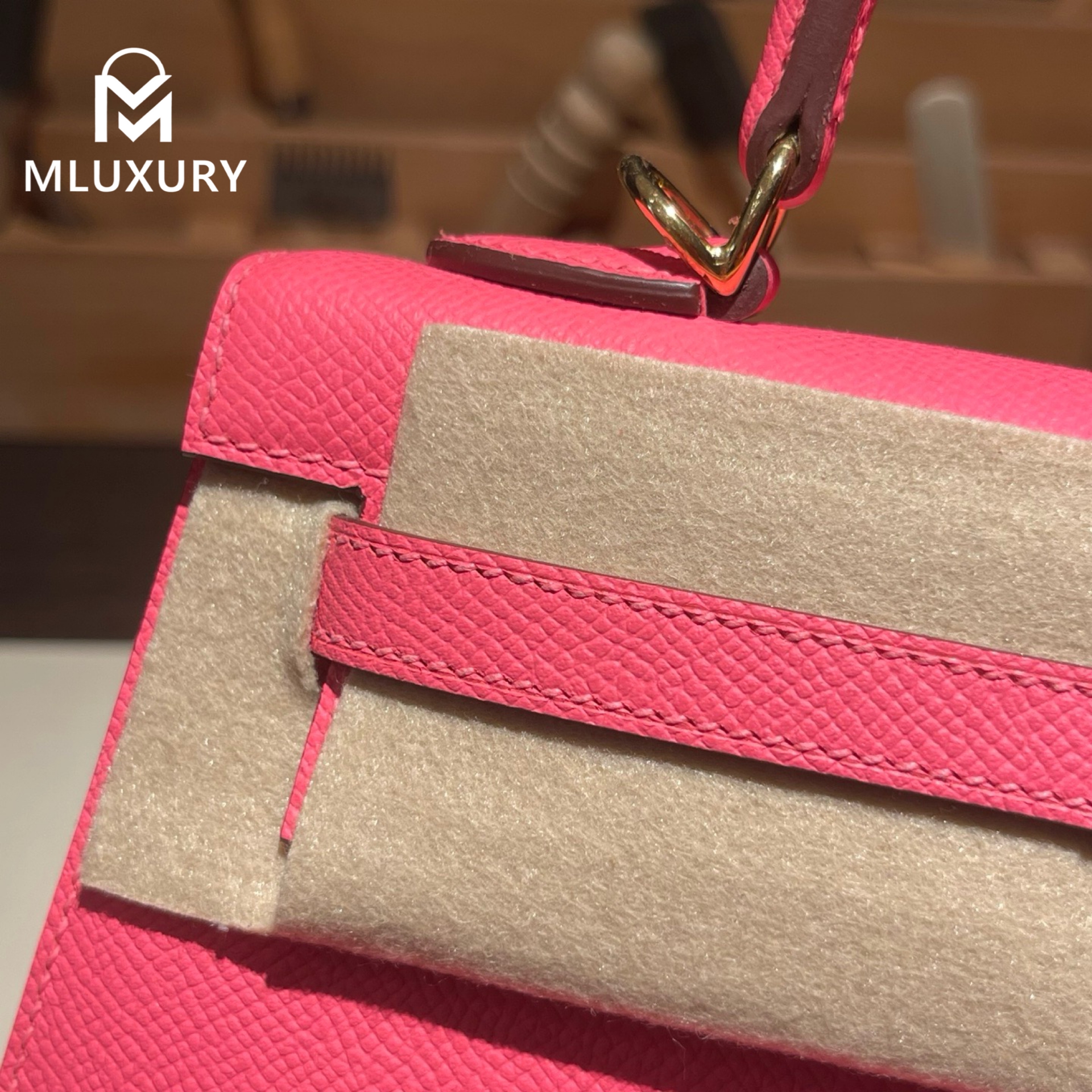 Hermès Kally 25, Epsom leather, New pink lipstick, Gold hardware