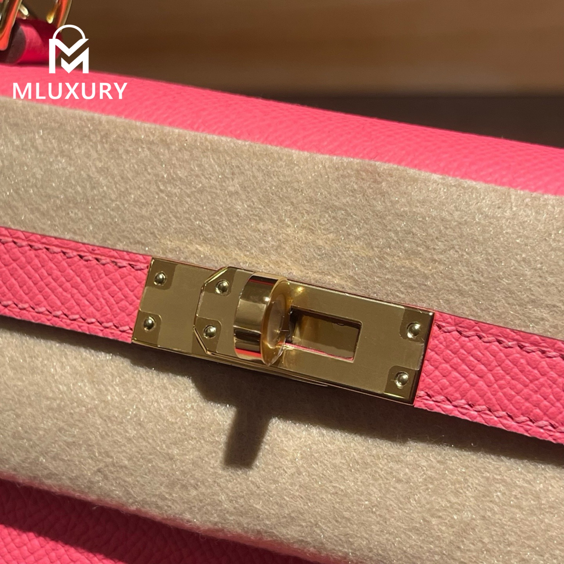 Hermès Kally 25, Epsom leather, New pink lipstick, Gold hardware