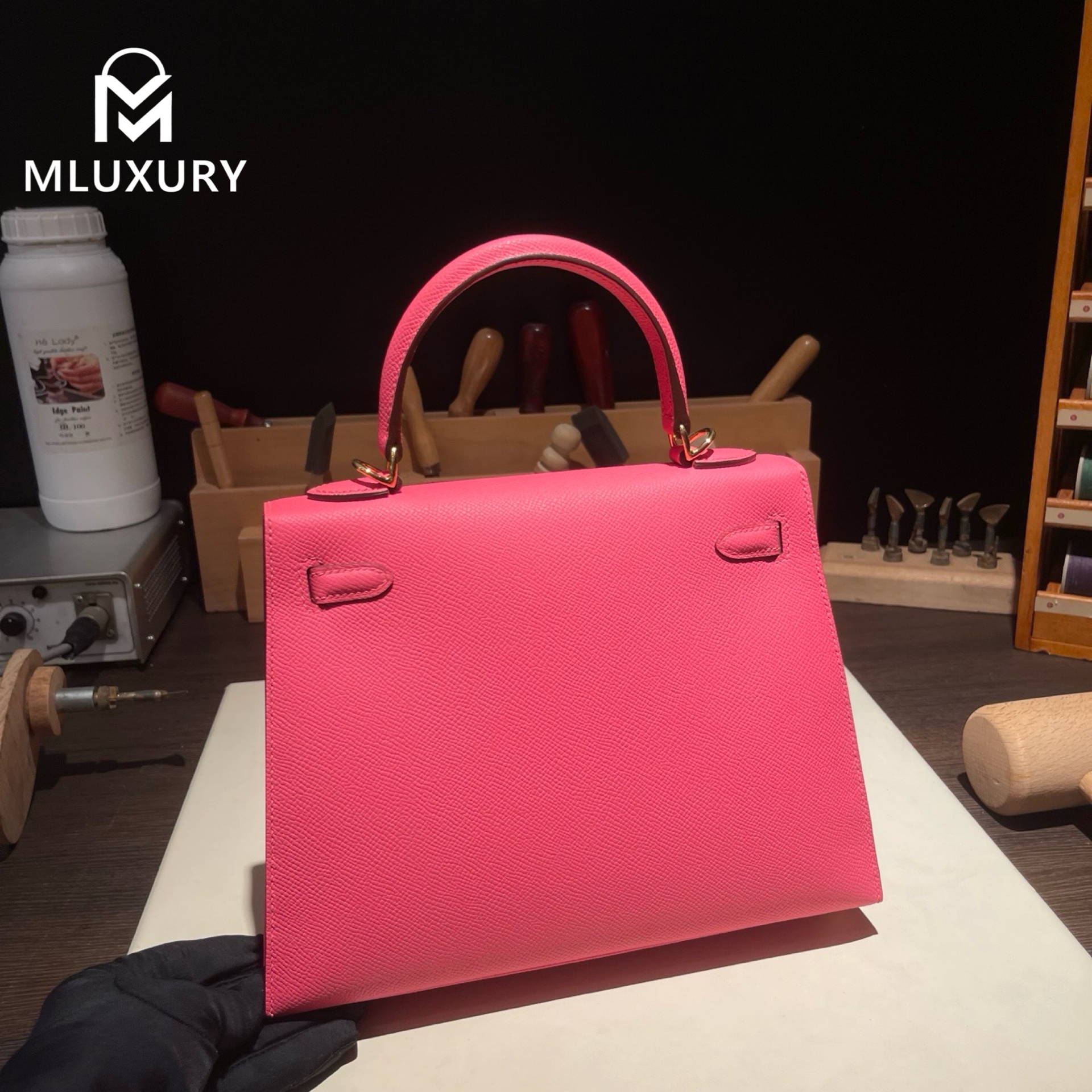 Hermès Kally 25, Epsom leather, New pink lipstick, Gold hardware