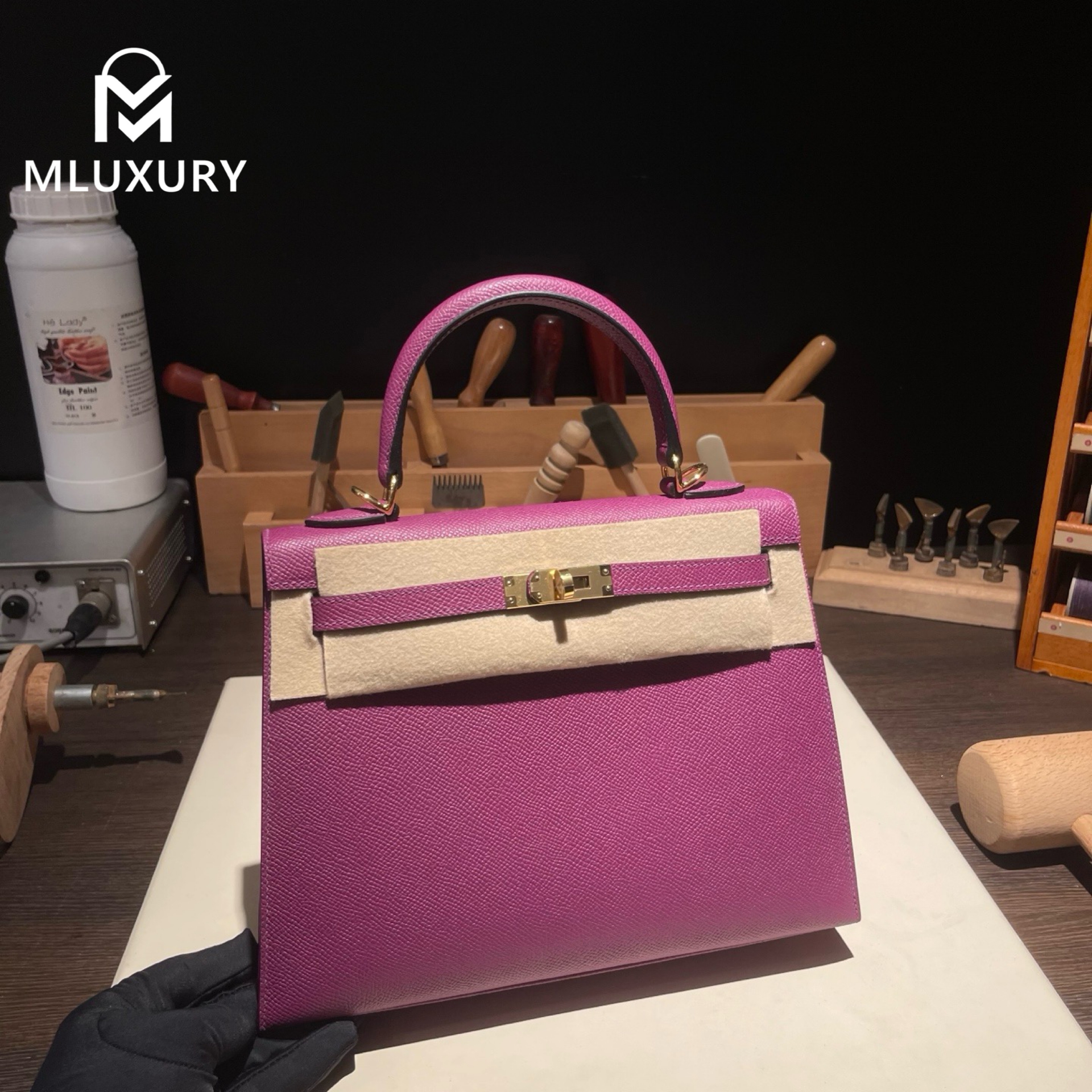 Hermès Kelly 25, Epsom leather, Anemone purple, Gold hardware