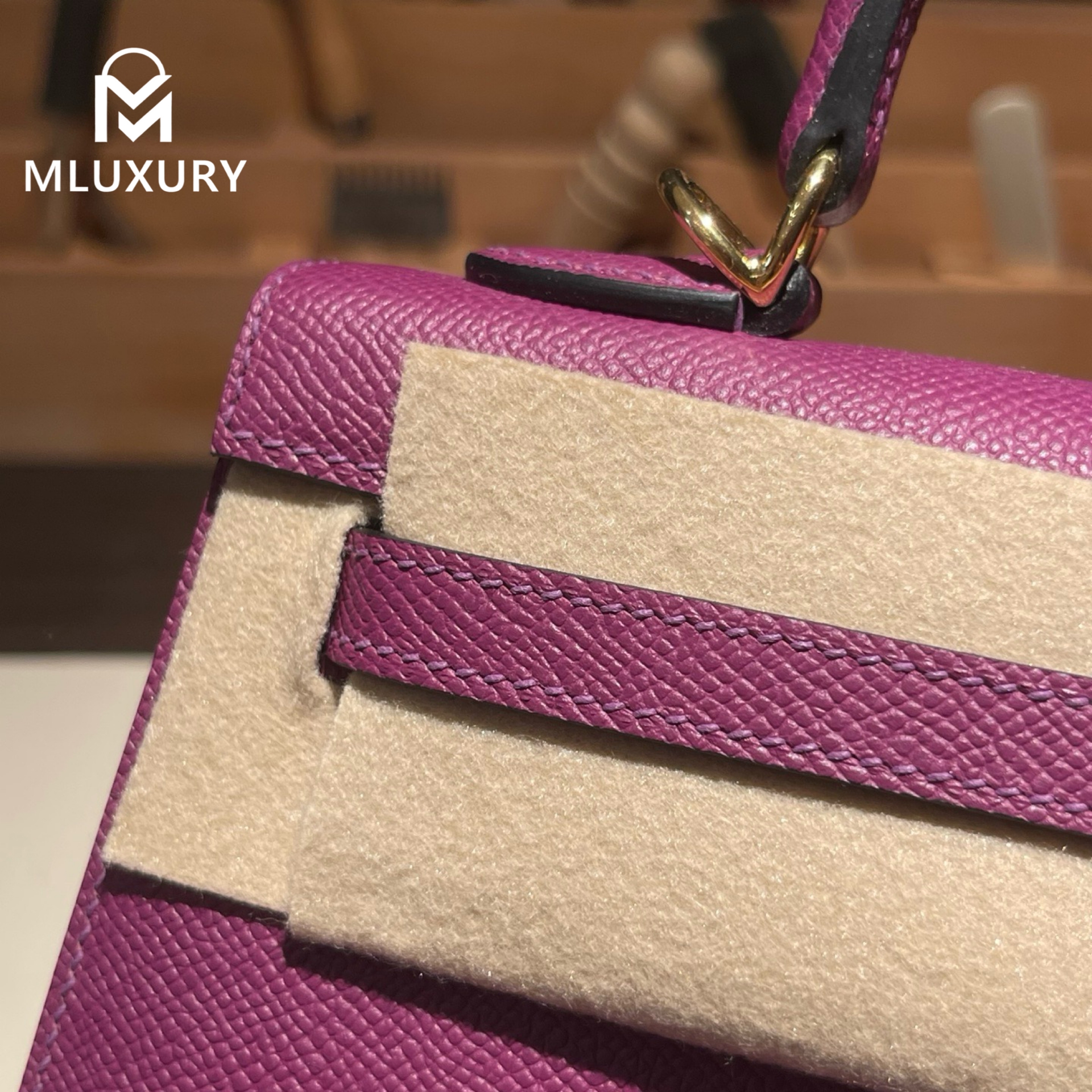 Hermès Kelly 25, Epsom leather, Anemone purple, Gold hardware