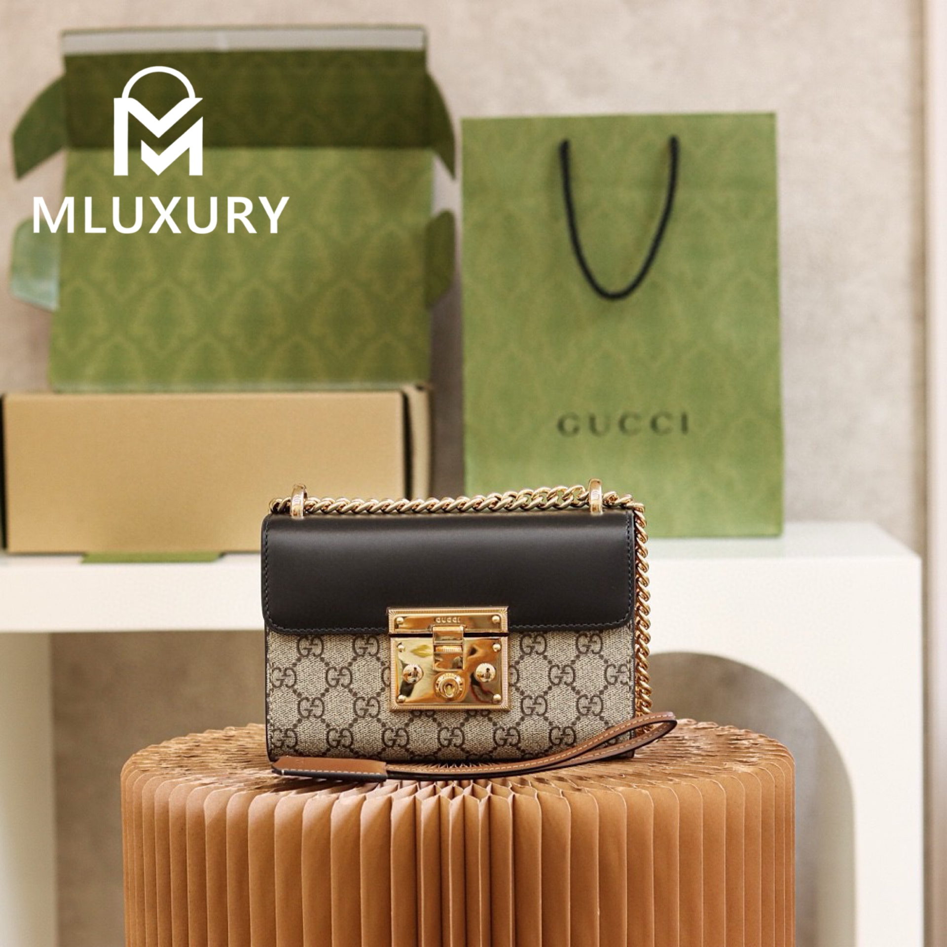 GUCCI Padlock, Genuine Leather