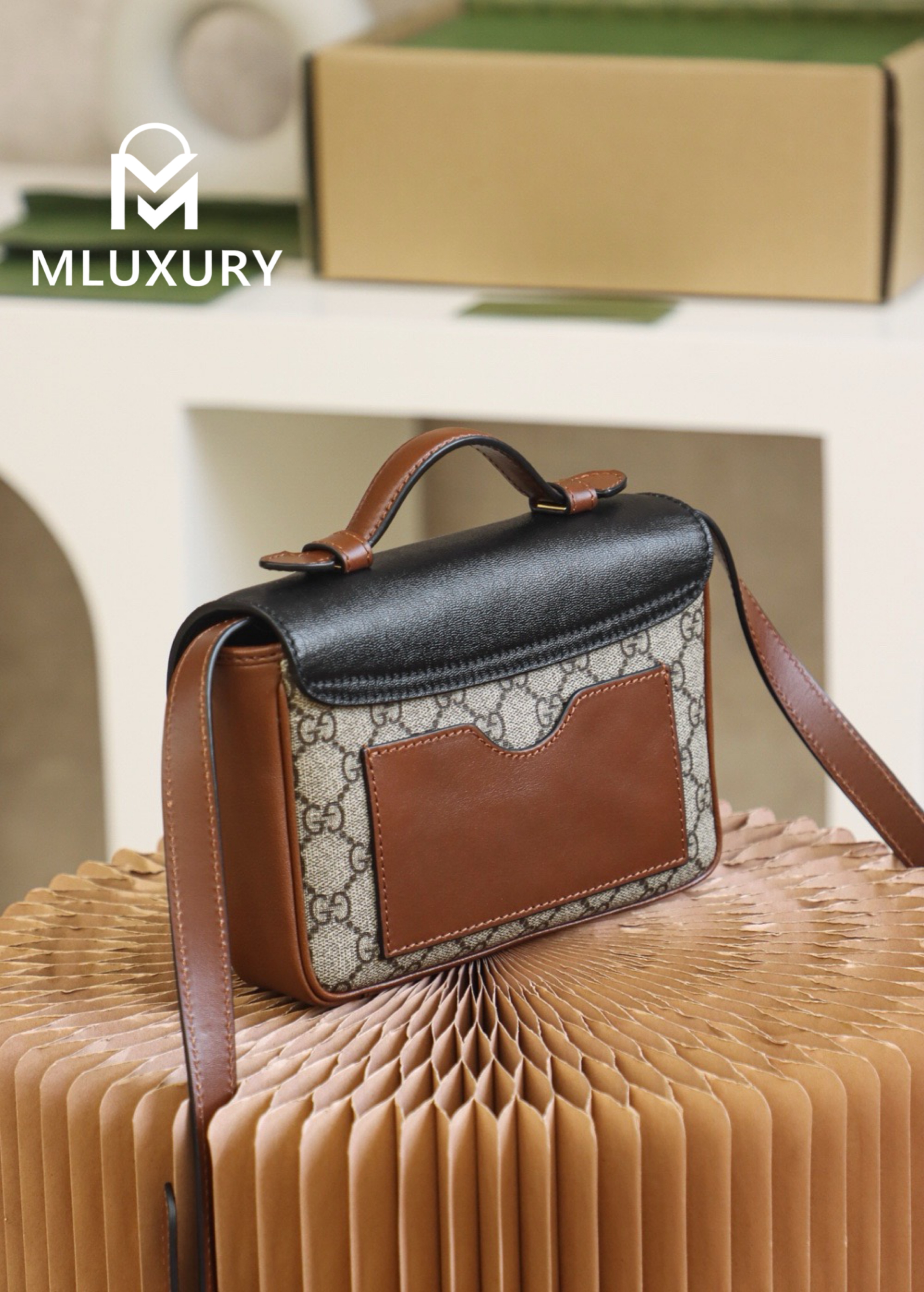 GUCCI Padlock Small Lock Messenger Bag, Genuine Leather