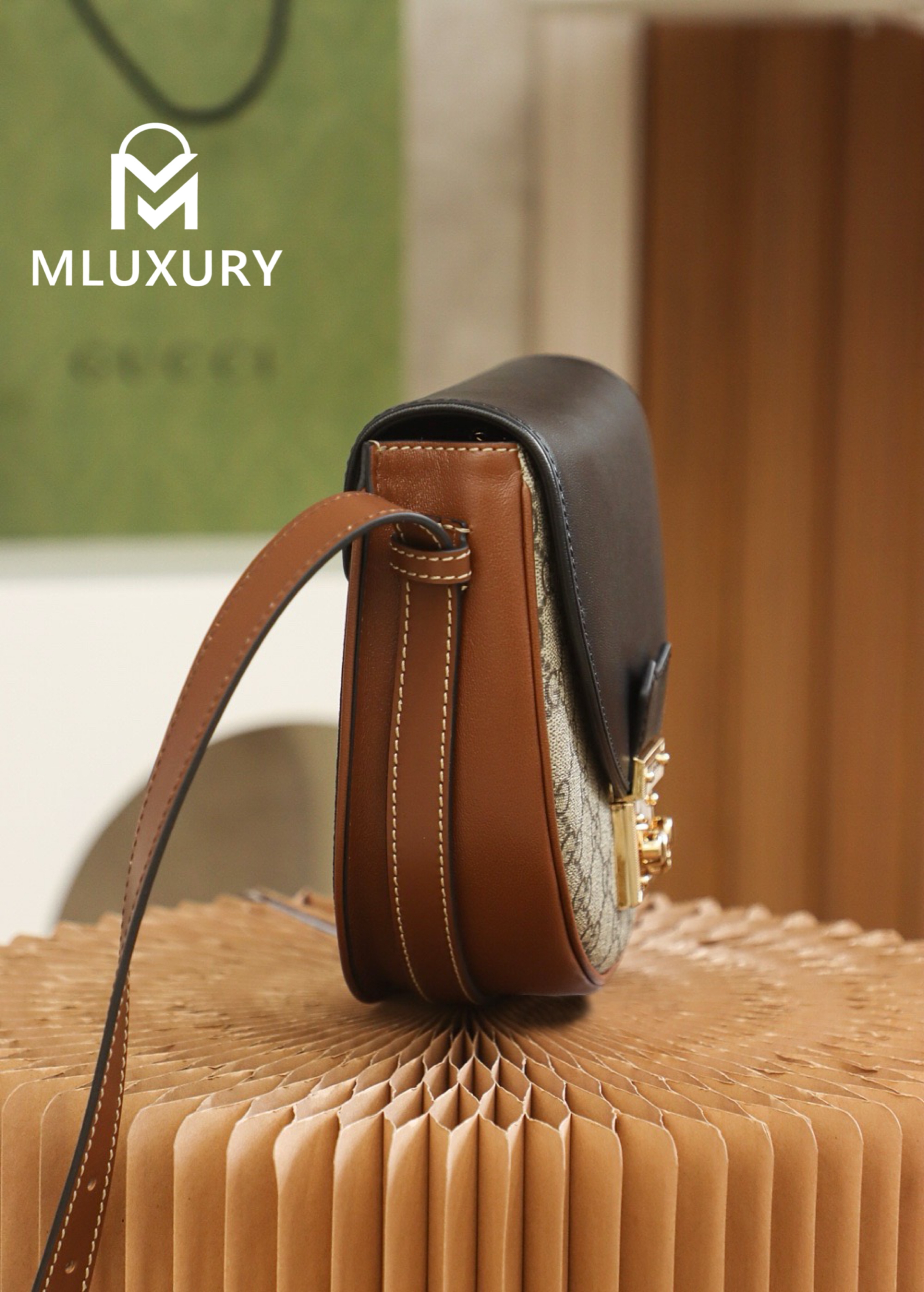 GUCCI Padlock Moon Bag, Original Leather