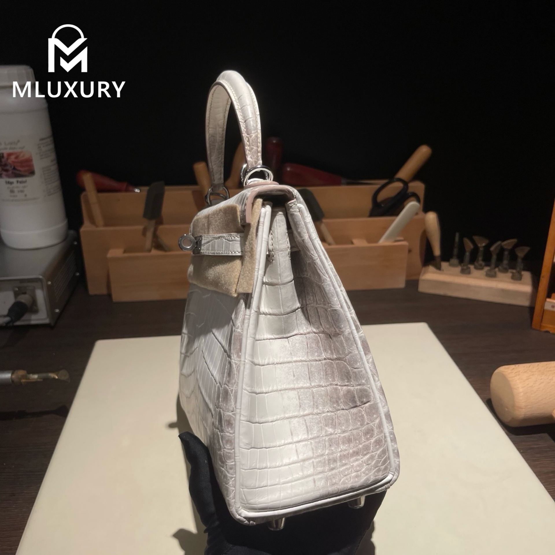 Hermès Kelly 25, Himalaya, silver hardware