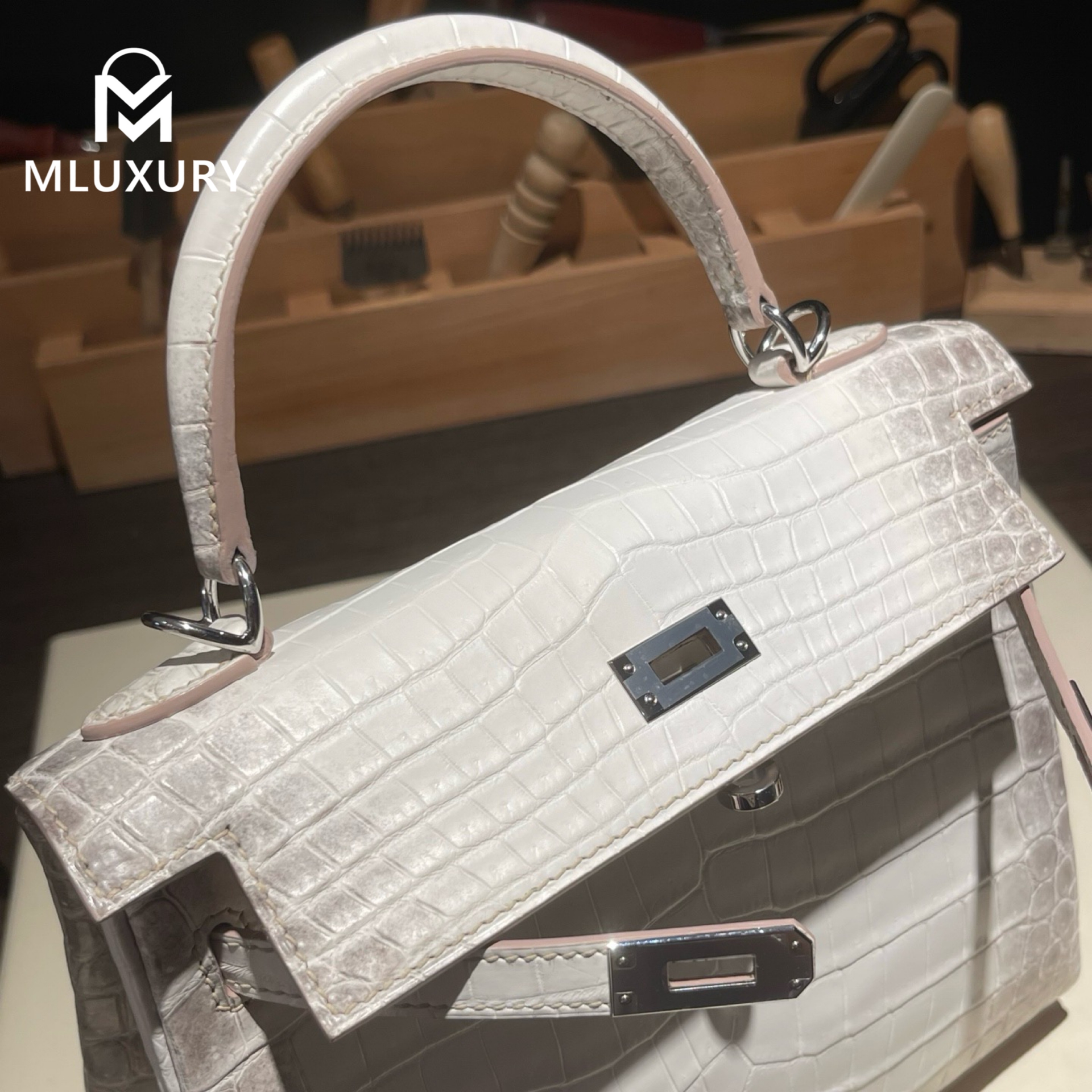 Hermès Kelly 25, Himalaya, silver hardware