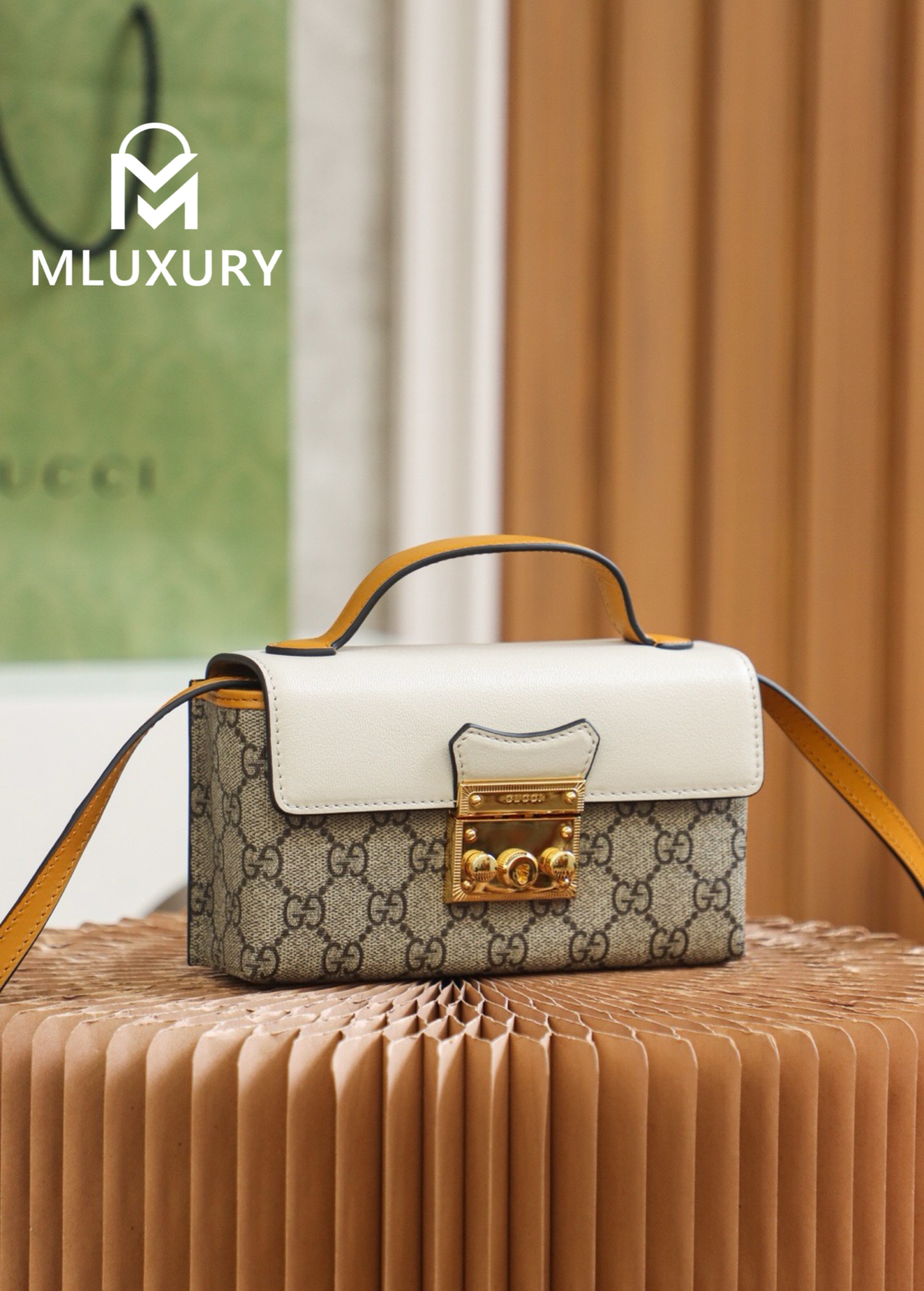 GUCCI Padlock Mini Bag with Lock, Genuine Leather
