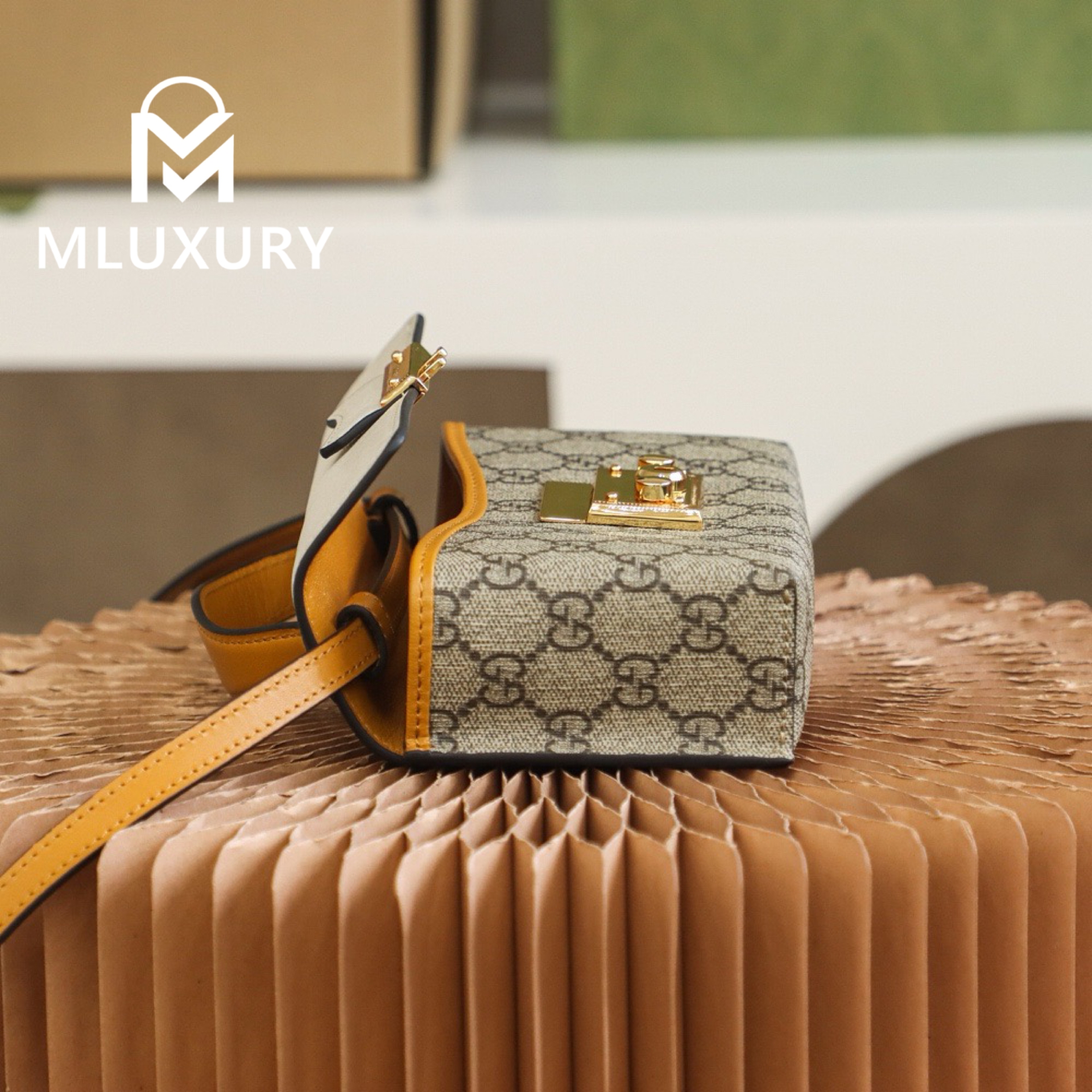 GUCCI Padlock Mini Bag with Lock, Genuine Leather