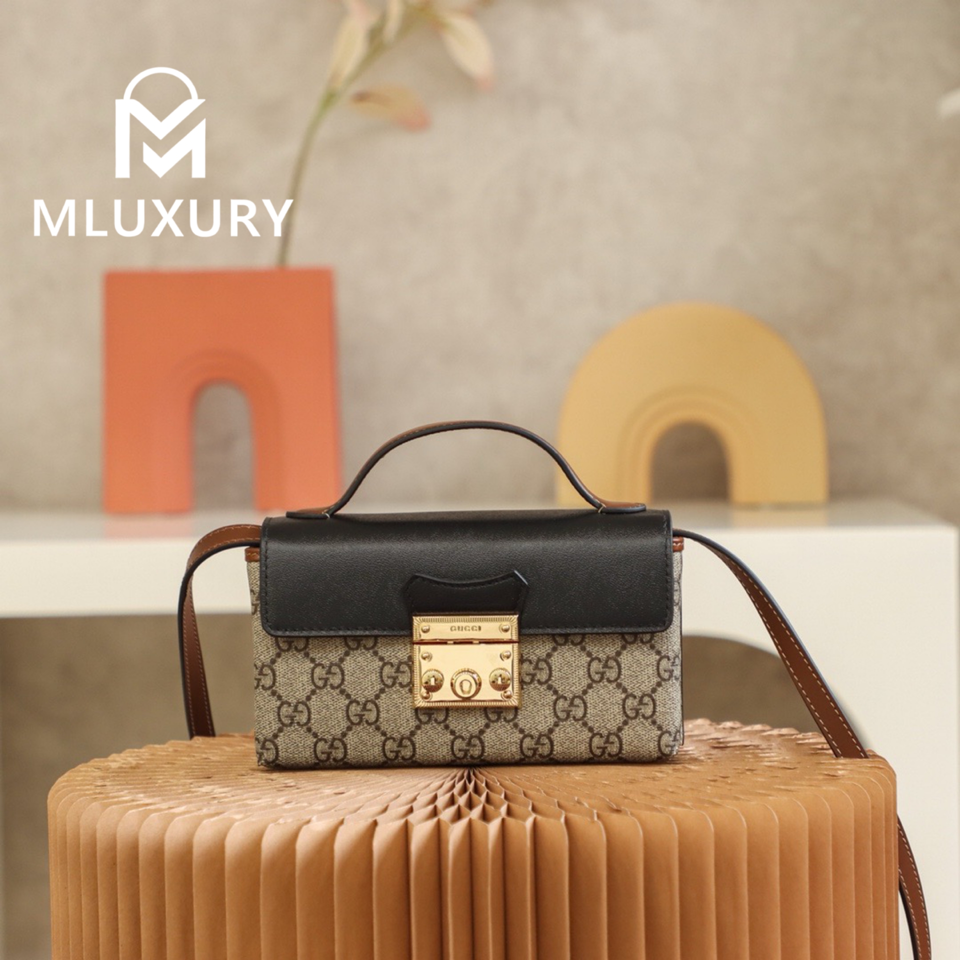 GUCCI Padlock Mini Bag with Lock, Genuine Leather
