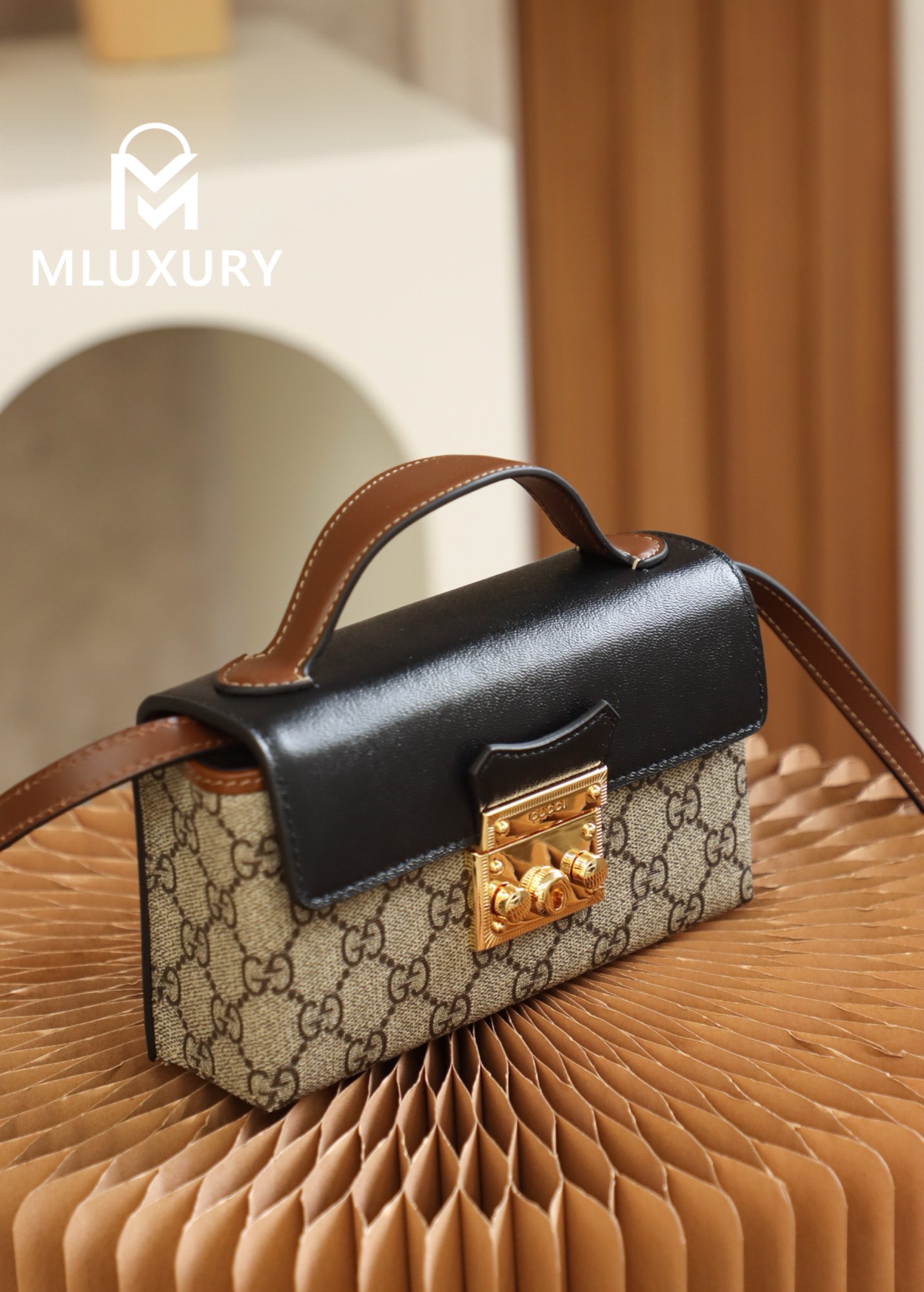 GUCCI Padlock Mini Bag with Lock, Genuine Leather