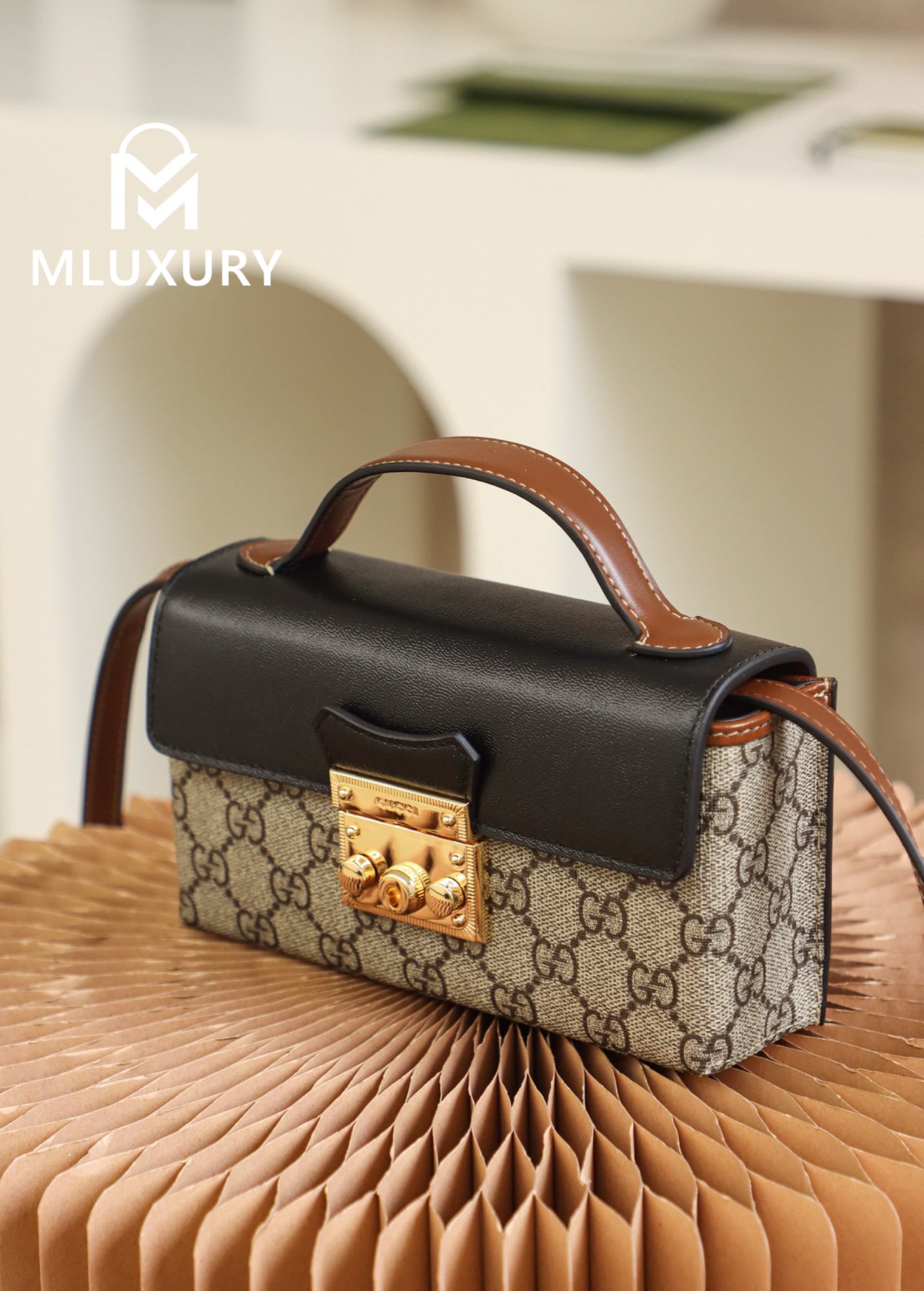 GUCCI Padlock Mini Bag with Lock, Genuine Leather