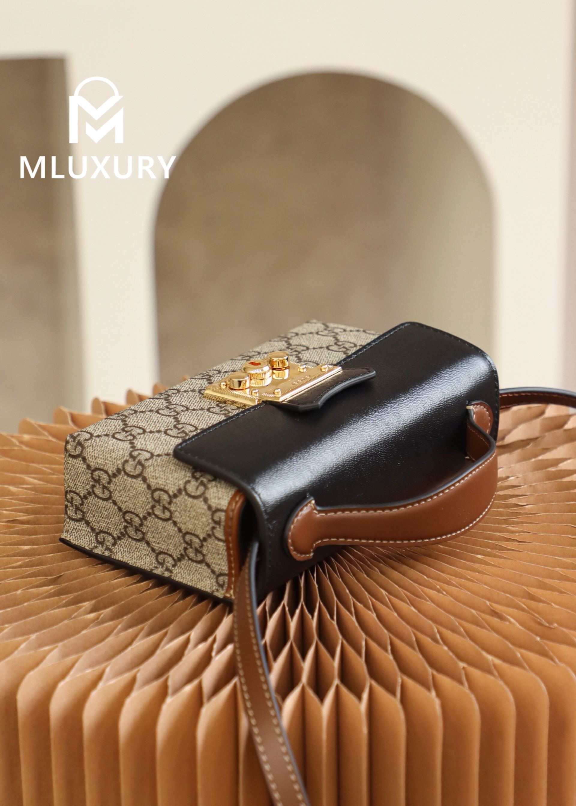 GUCCI Padlock Mini Bag with Lock, Genuine Leather