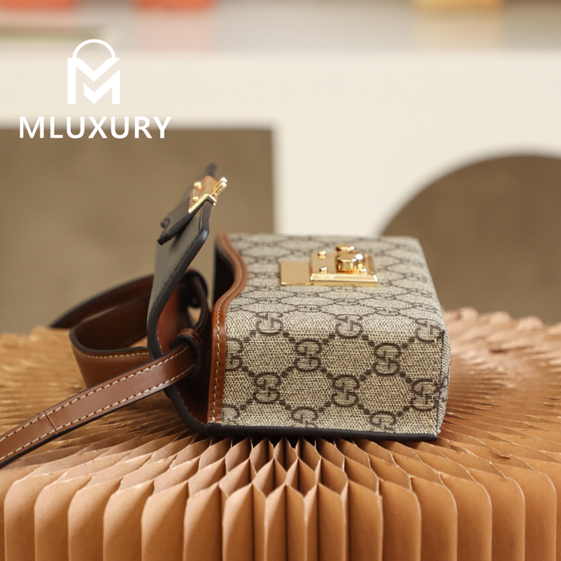 GUCCI Padlock Mini Bag with Lock, Genuine Leather