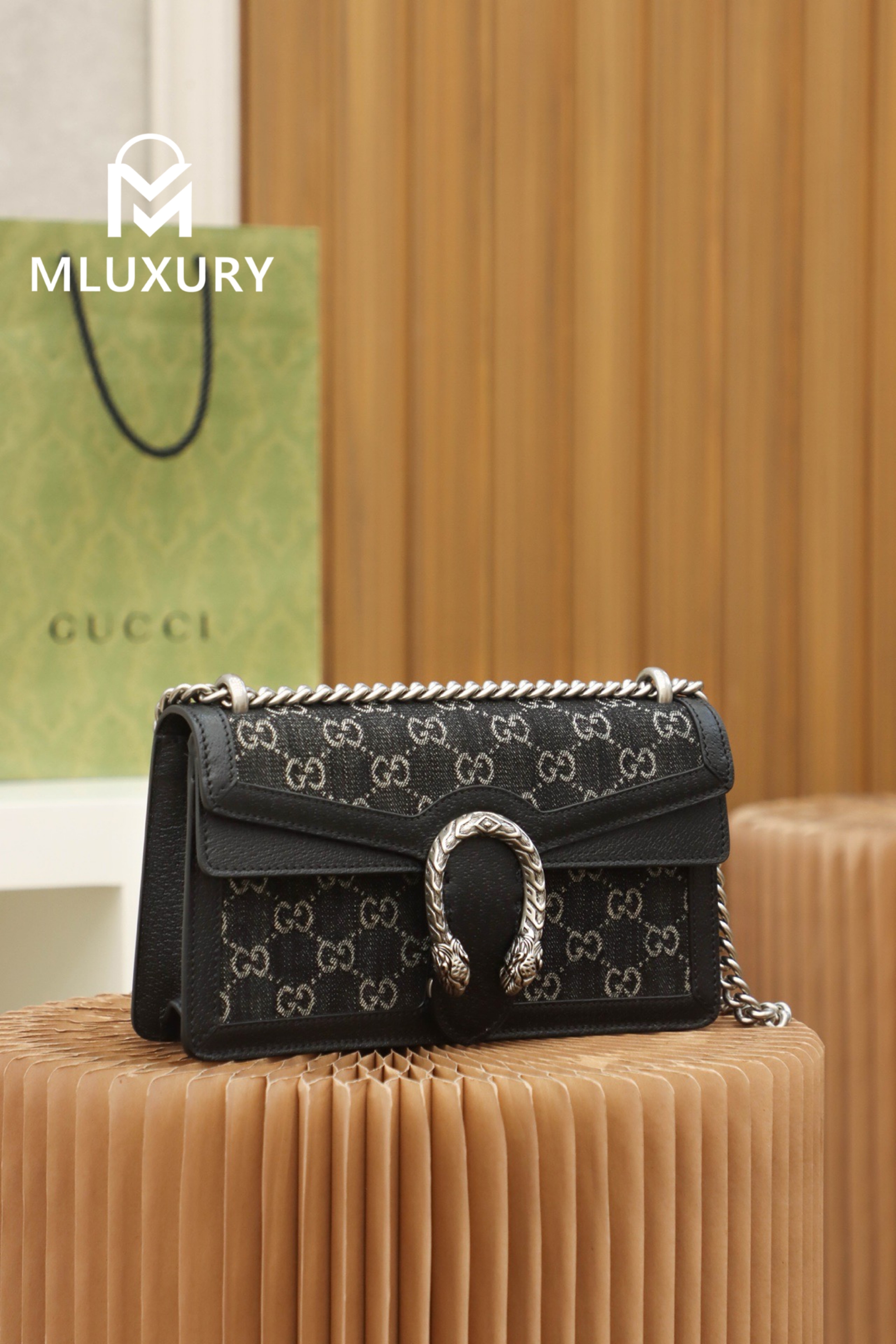 GUCCI Dionysus Denim 25, Genuine Leather