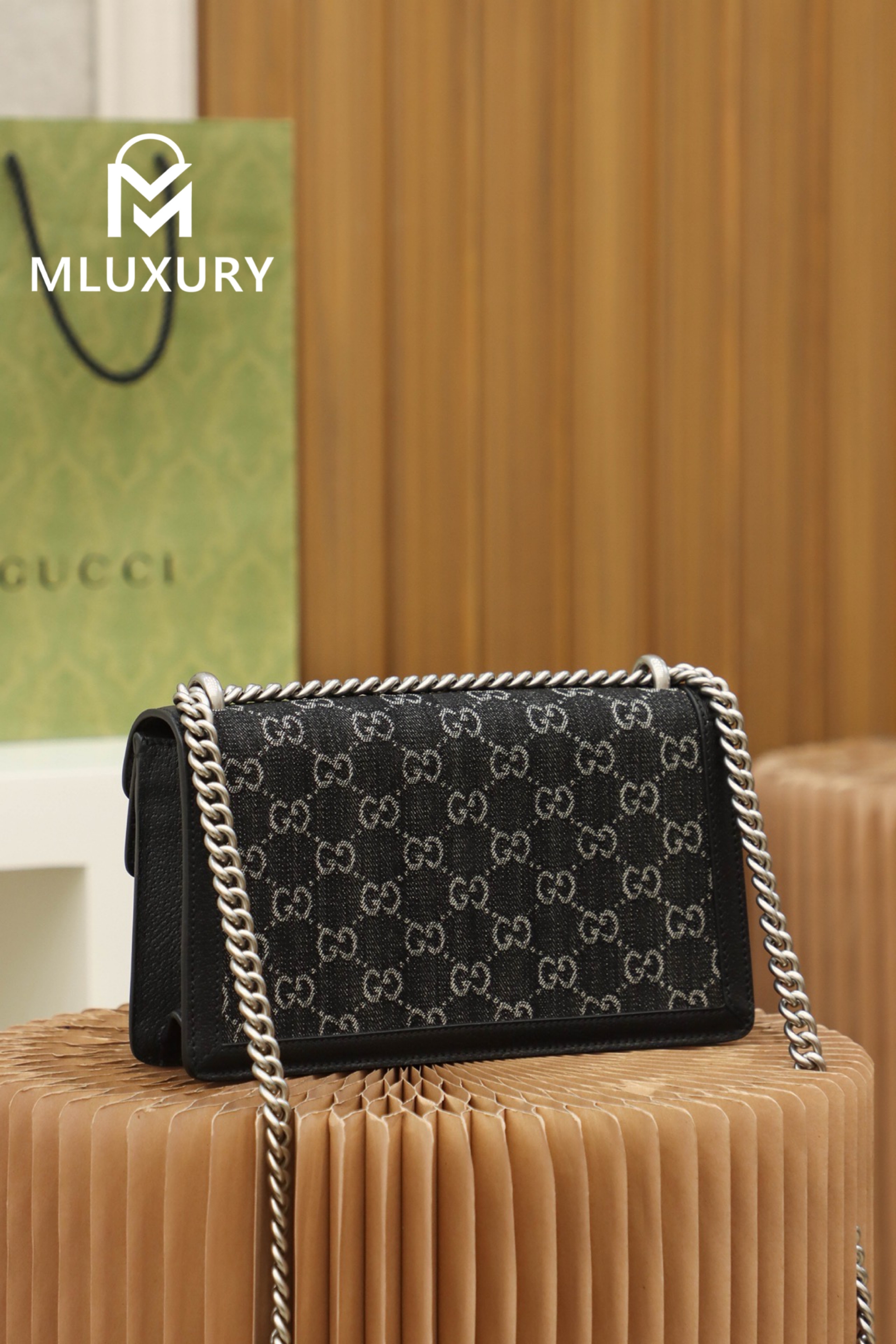 GUCCI Dionysus Denim 25, Genuine Leather