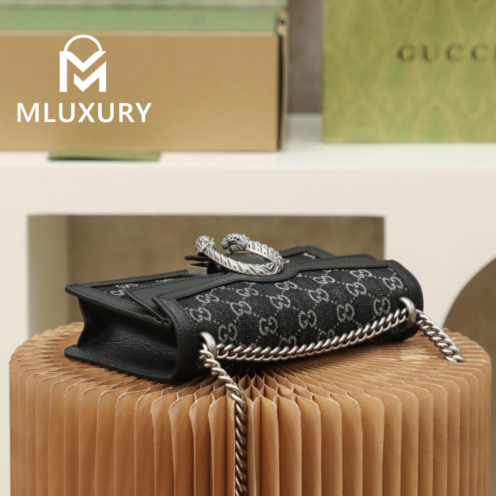 GUCCI Dionysus Denim 25, Genuine Leather