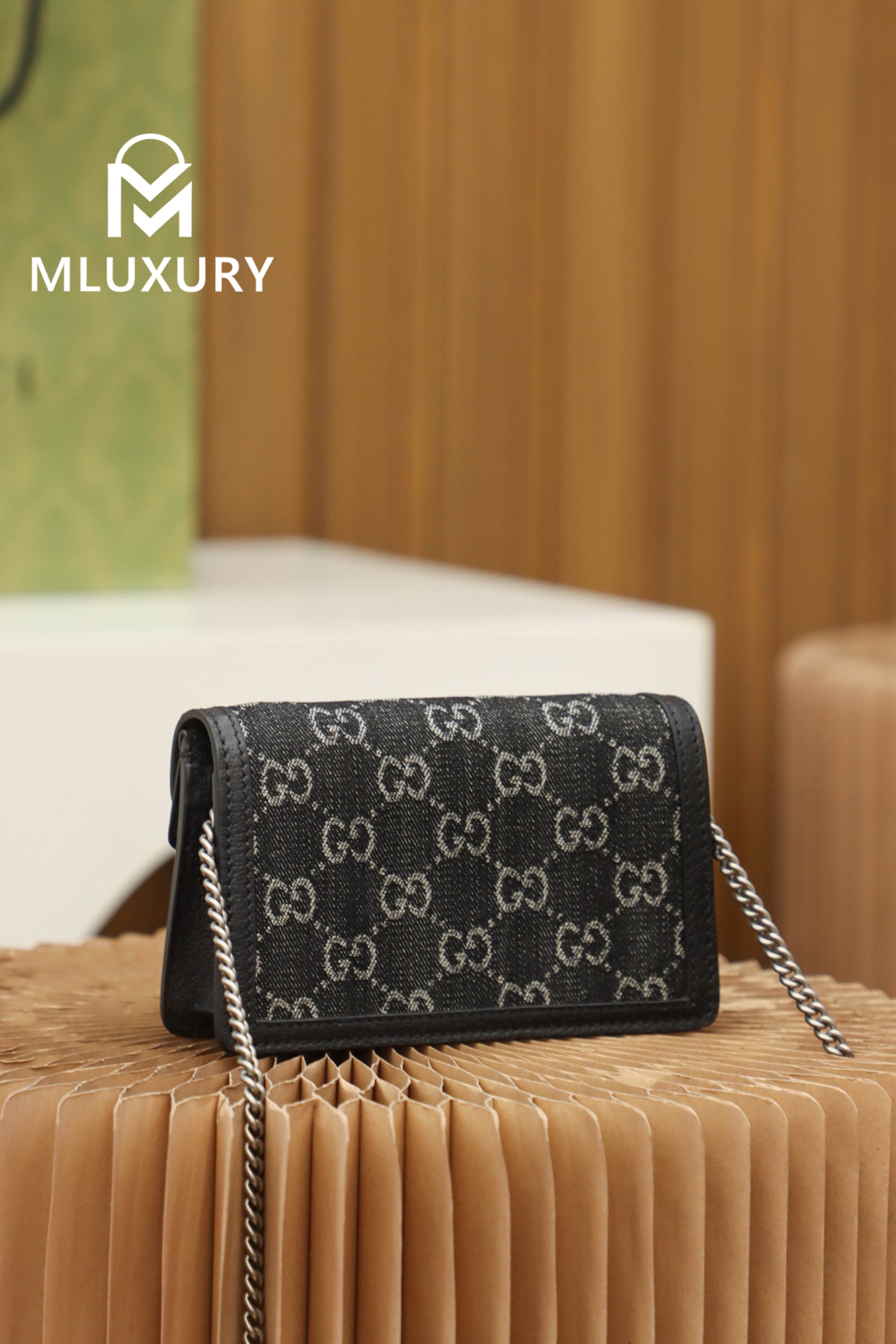 GUCCI Dionysus Denim Mini, Genuine Leather