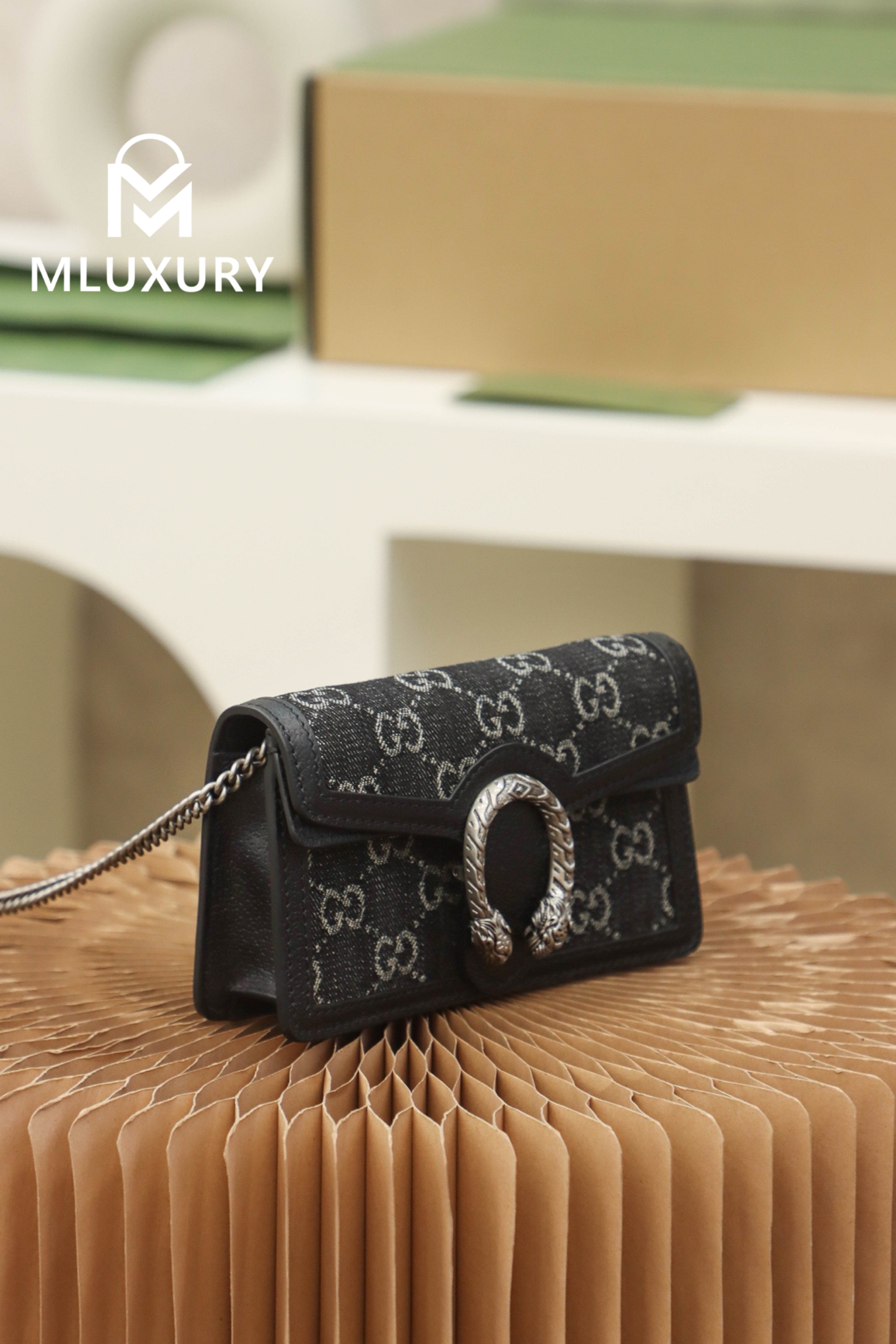 GUCCI Dionysus Denim Mini, Genuine Leather