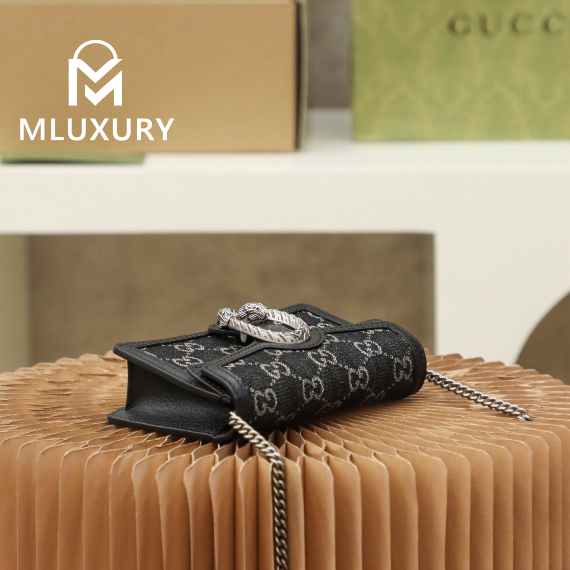 GUCCI Dionysus Denim Mini, Genuine Leather