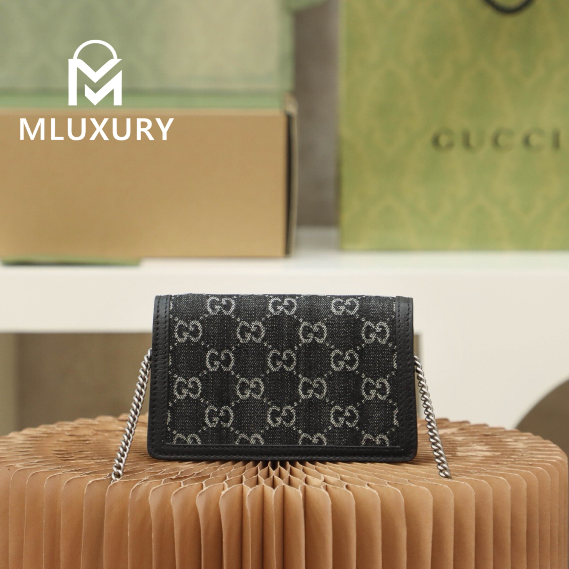 GUCCI Dionysus Denim Mini, Genuine Leather
