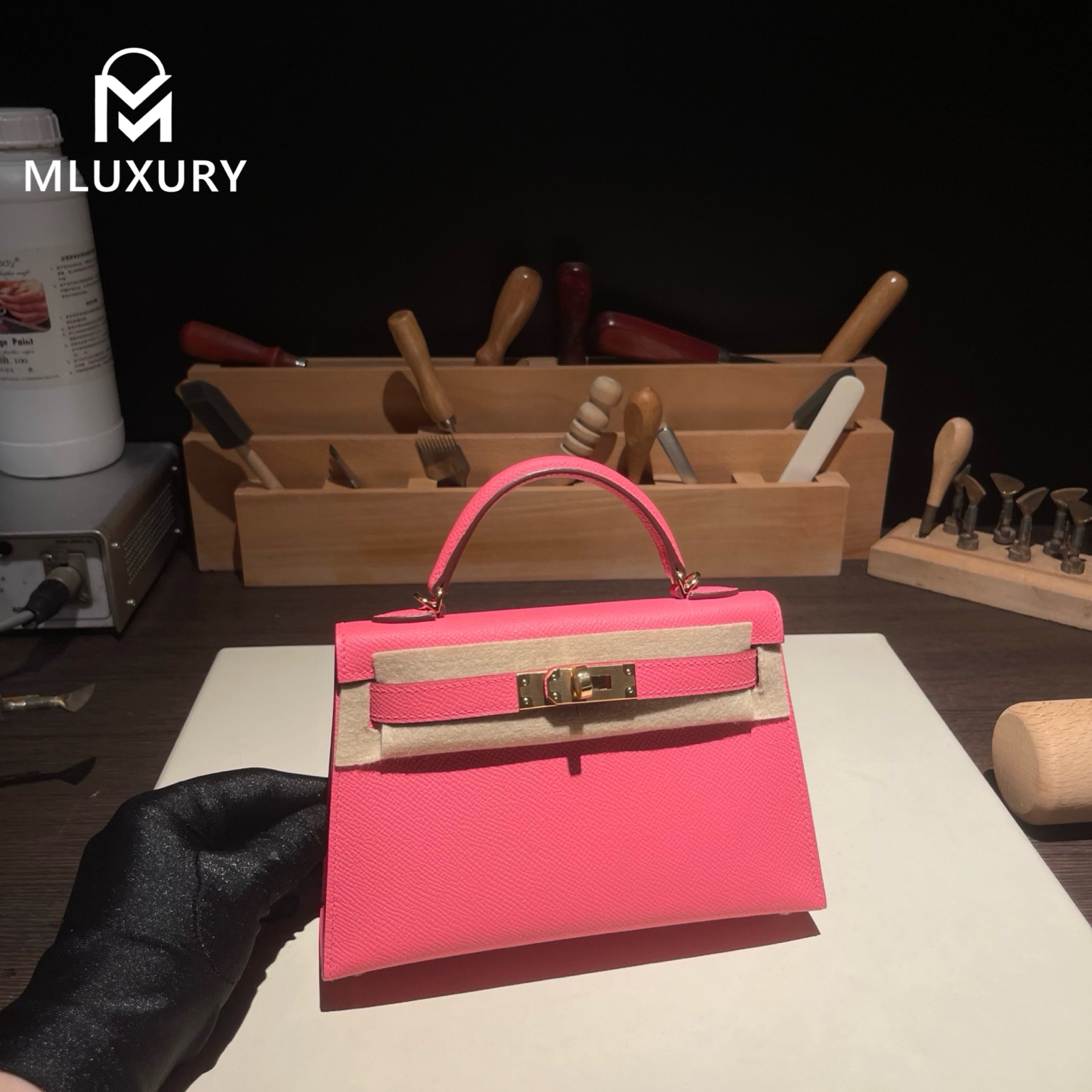 Hermès Mini Kelly II, Genuine Epsom leather, Pink lipstick, Gold hardware