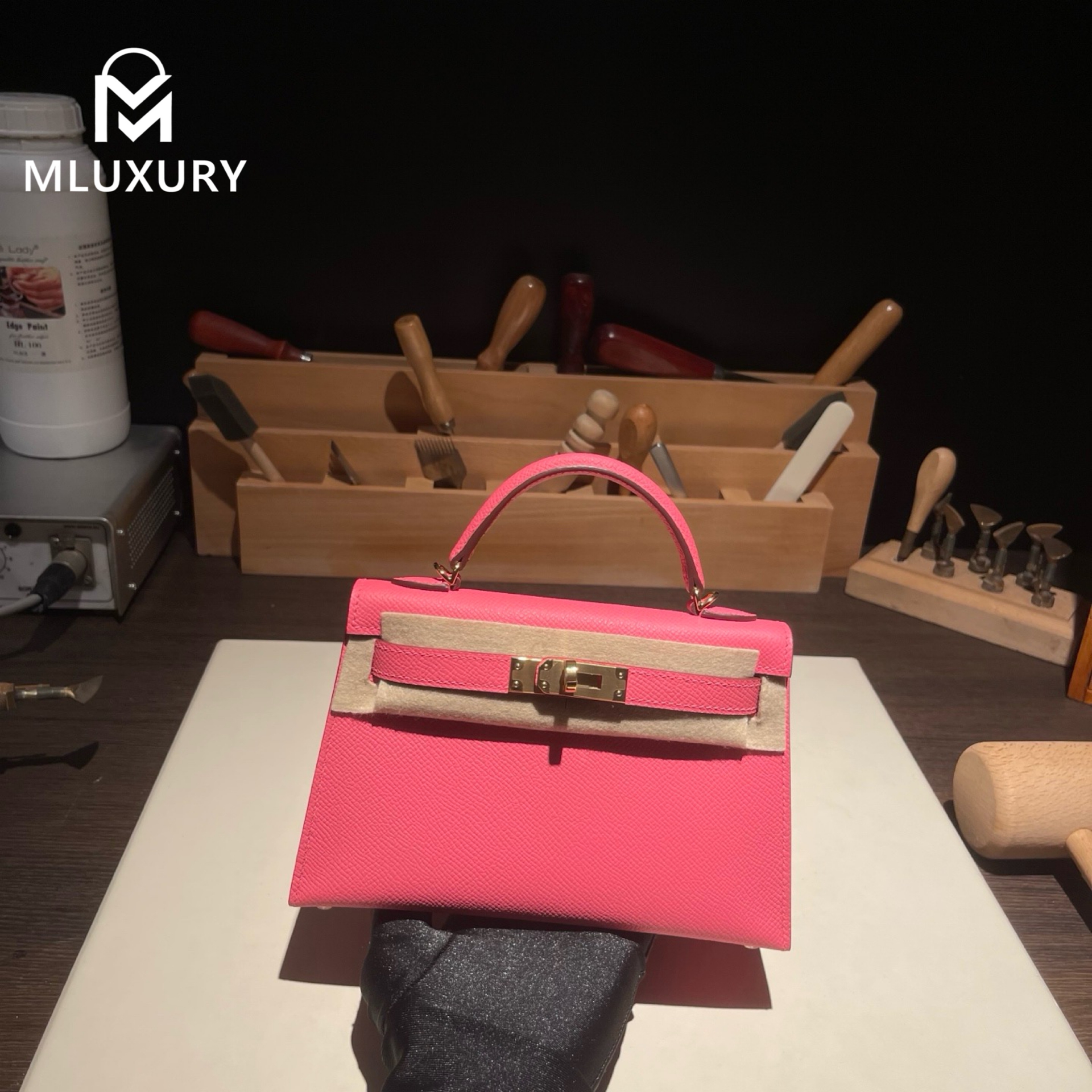 Hermès Mini Kelly II, Genuine Epsom leather, Pink lipstick, Gold hardware