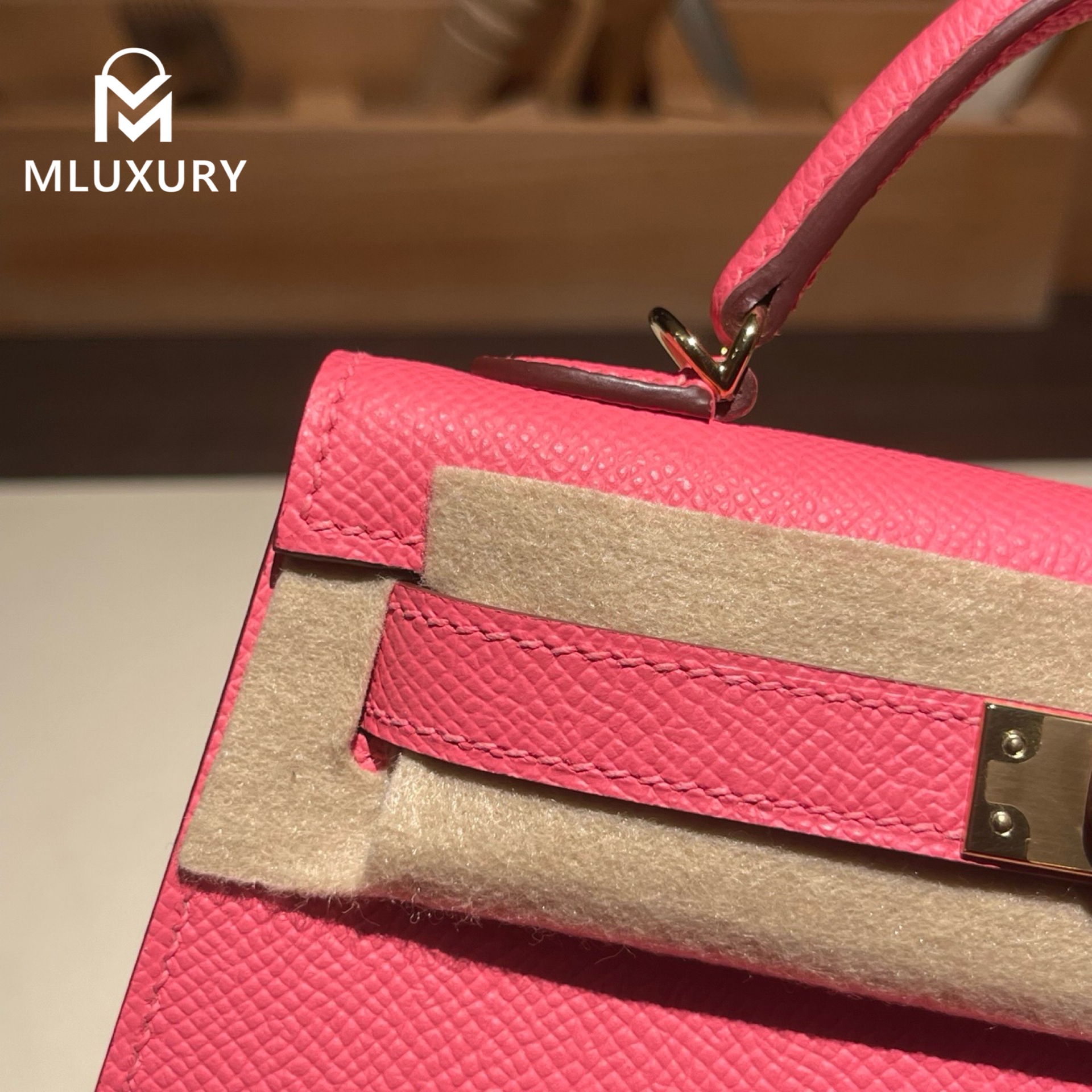 Hermès Mini Kelly II, Genuine Epsom leather, Pink lipstick, Gold hardware