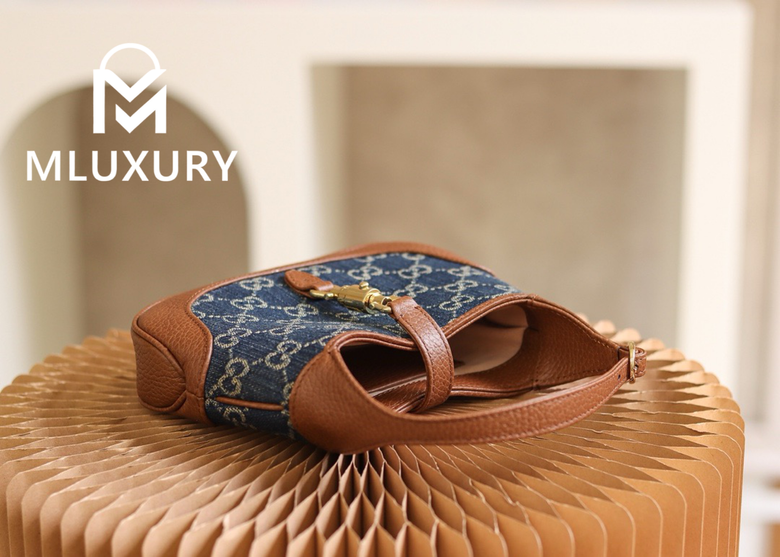 GUCCI Jackie 1961 Mini Vintage Denim Collection, Original Leather