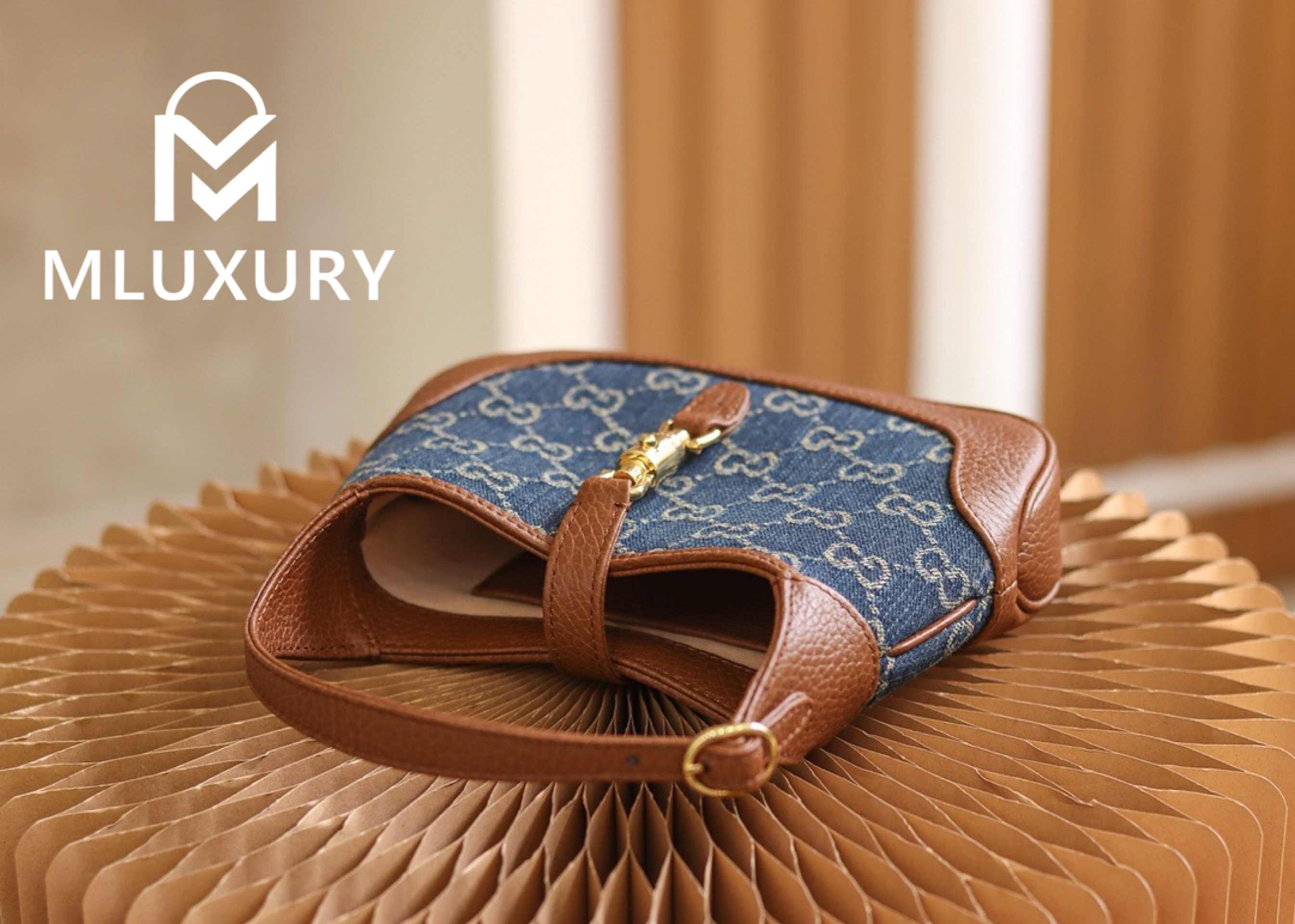 GUCCI Jackie 1961 Mini Vintage Denim Collection, Original Leather