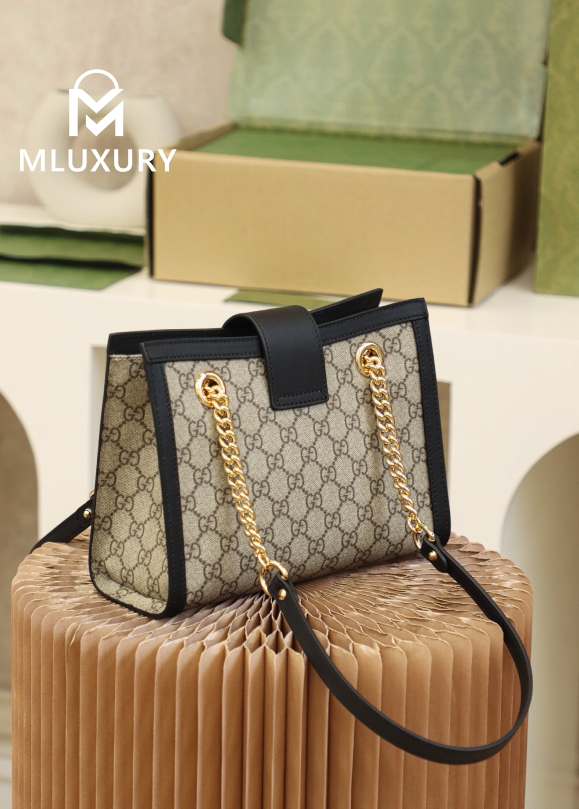 GUCCI Padlock Small, Genuine Leather, Black